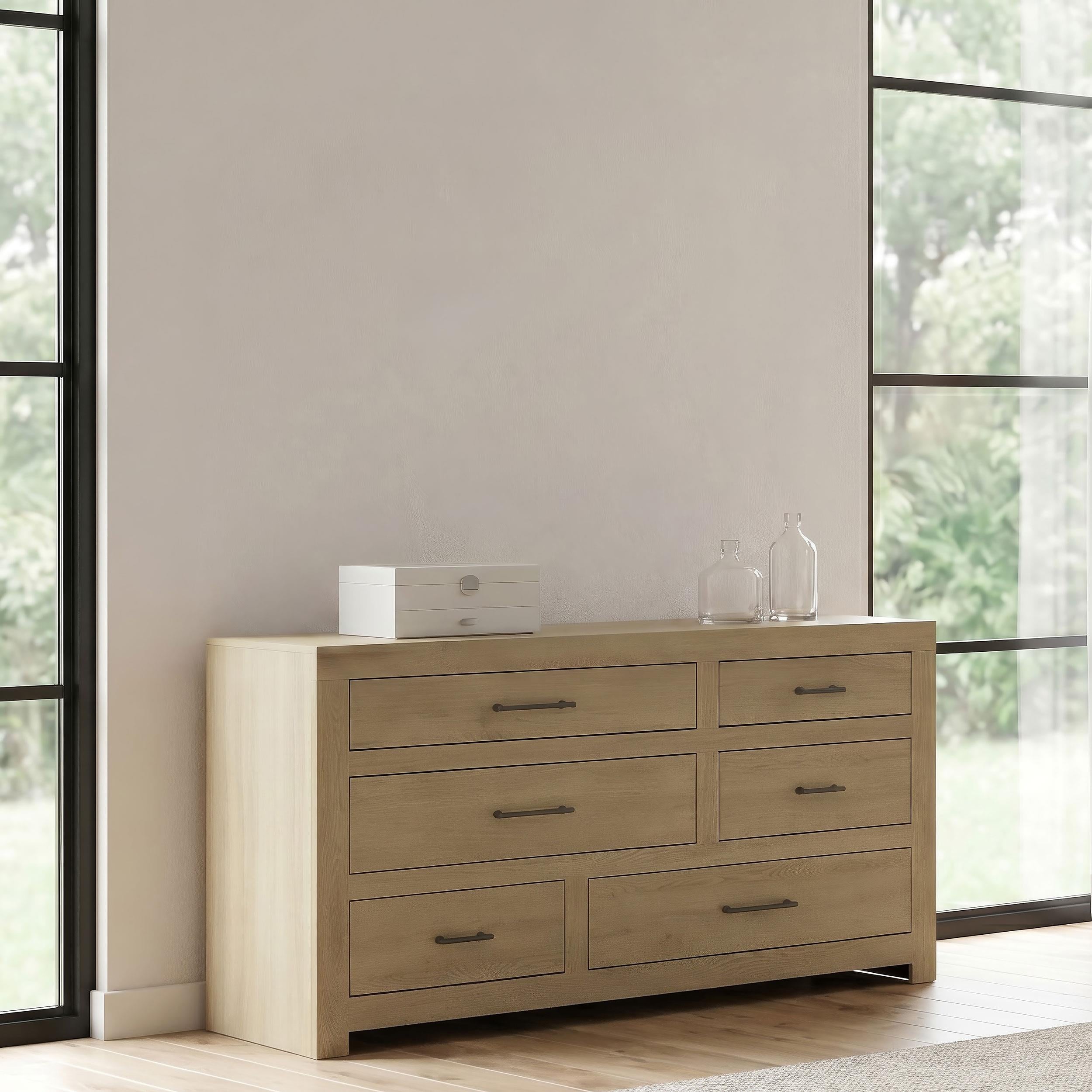  Coaster Furniture Hendricks 222653 6-drawer Bedroom Dresser Storage Cabinet - Light Oak IMAGE 4