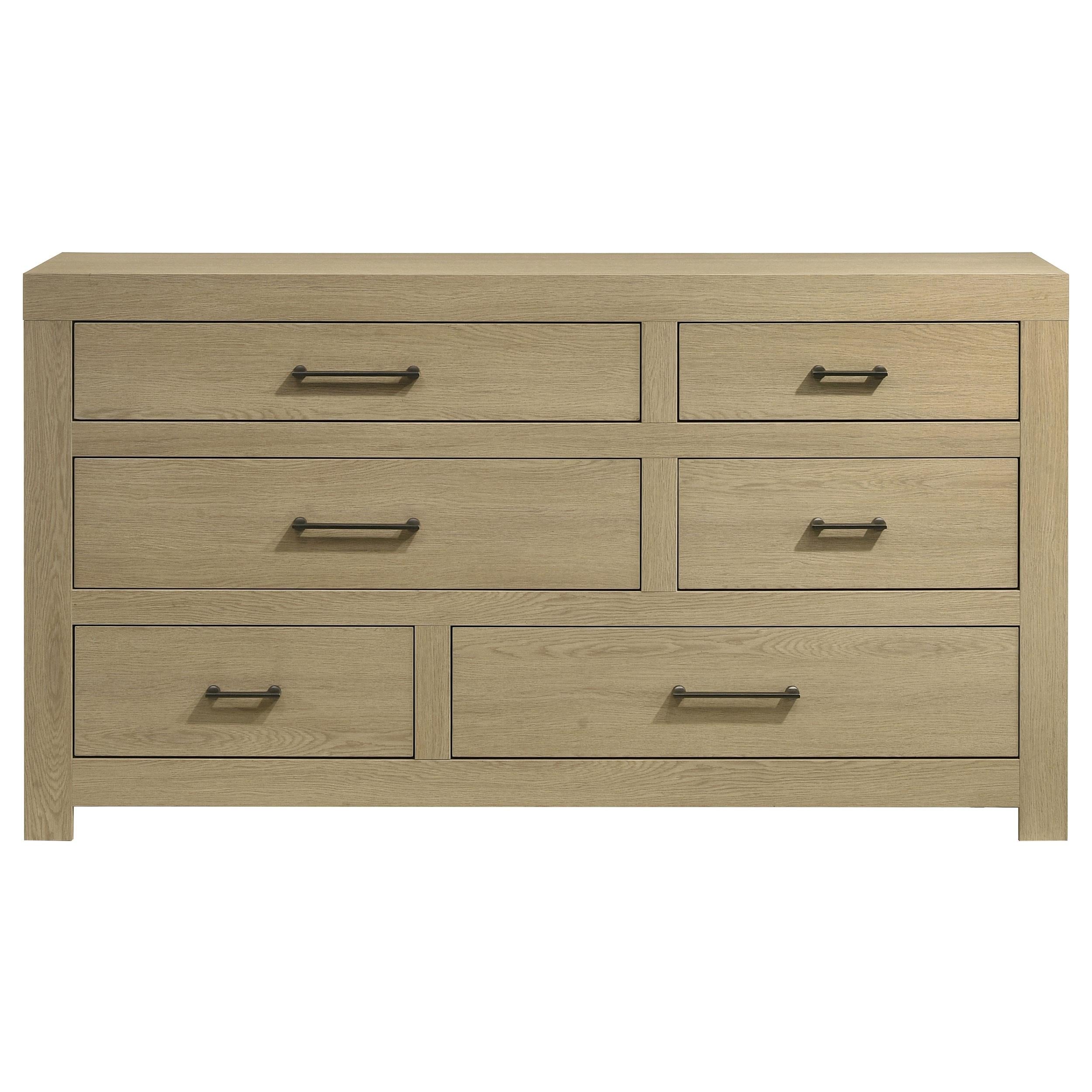  Coaster Furniture Hendricks 222653 6-drawer Bedroom Dresser Storage Cabinet - Light Oak IMAGE 6