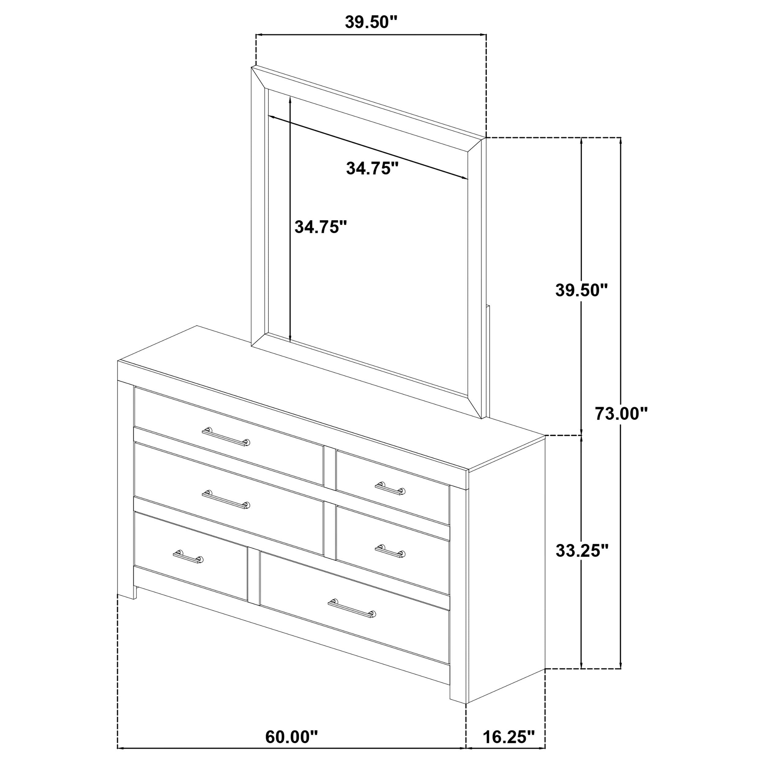  Coaster Furniture Hendricks 222653M 6-drawer Bedroom Dresser and Mirror - Light Oak IMAGE 13