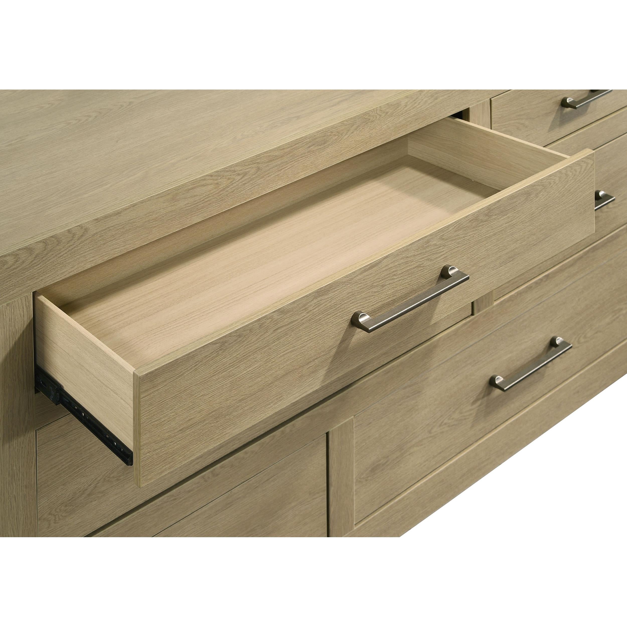  Coaster Furniture Hendricks 222653M 6-drawer Bedroom Dresser and Mirror - Light Oak IMAGE 4