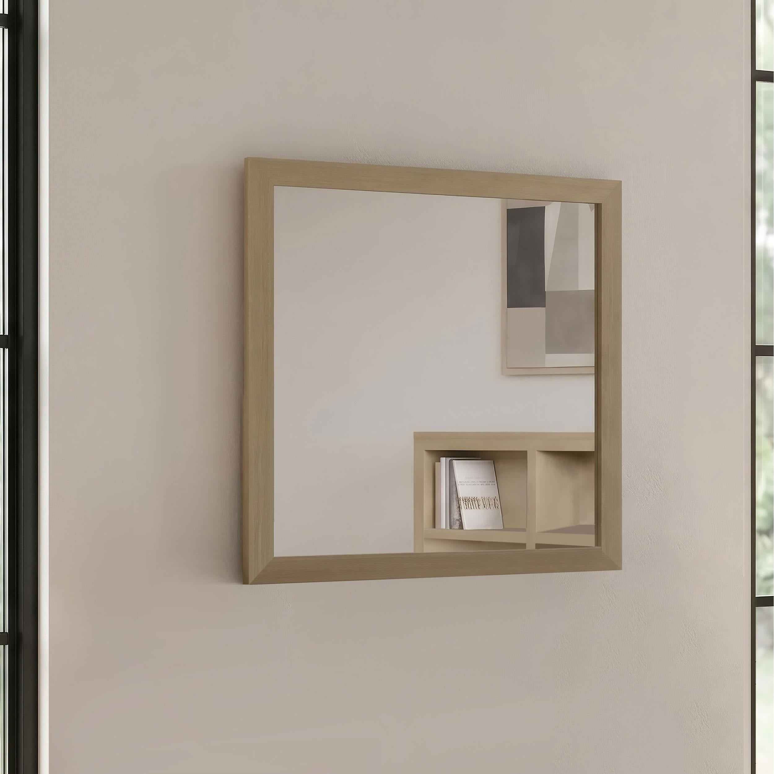  Coaster Furniture Hendricks 222654 Dresser Mirror - Light Oak IMAGE 4