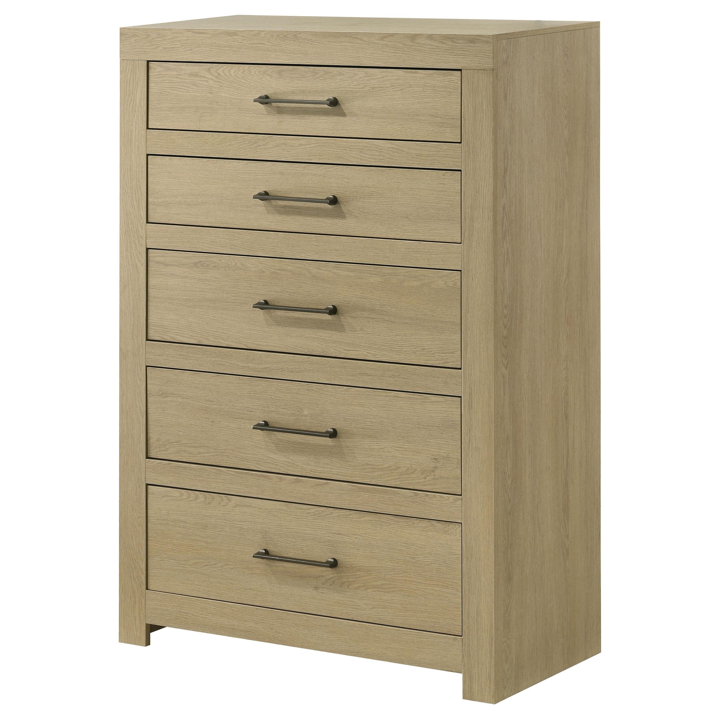  Coaster Furniture Hendricks 222655 5-drawer Bedroom Chest - Light Oak IMAGE 14