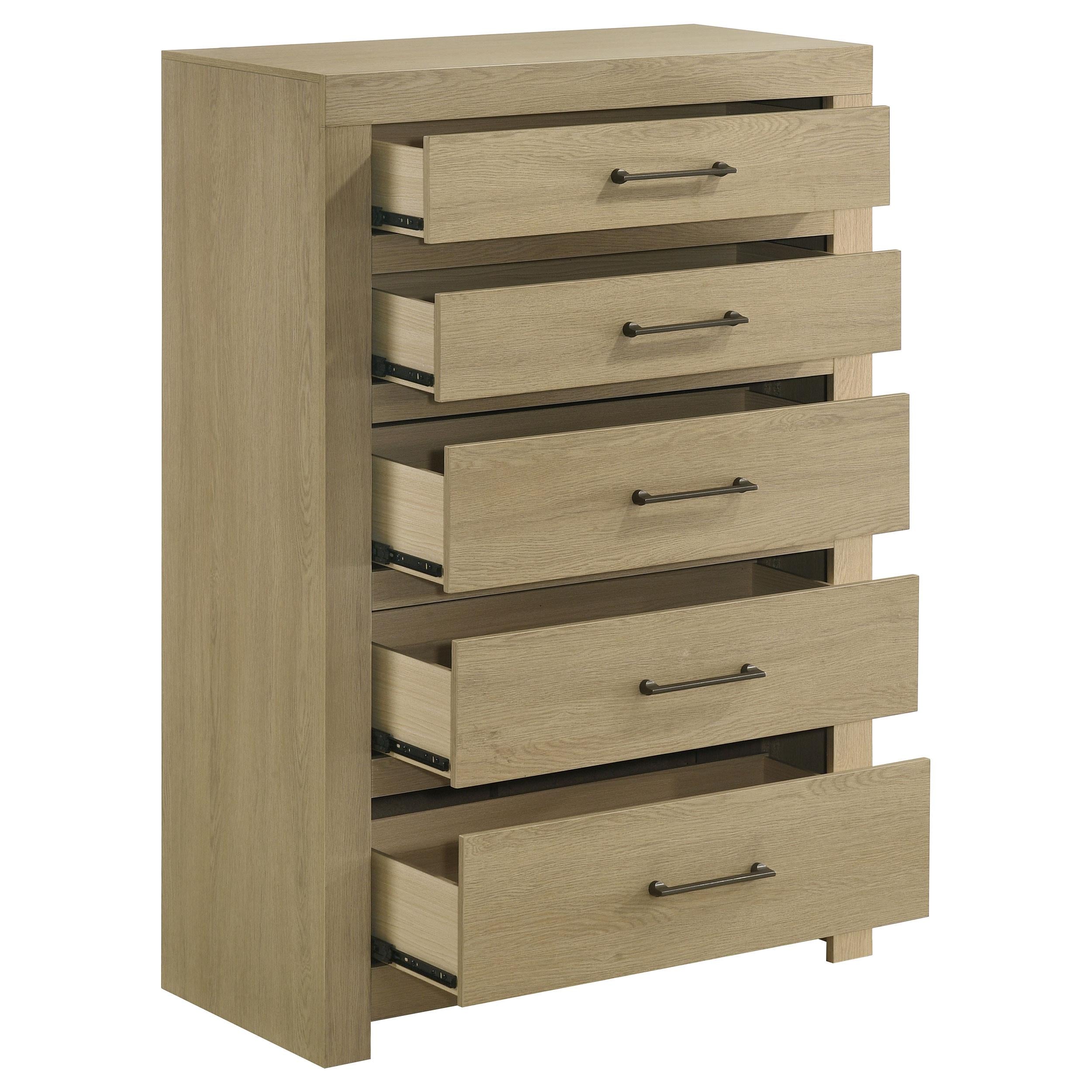  Coaster Furniture Hendricks 222655 5-drawer Bedroom Chest - Light Oak IMAGE 5
