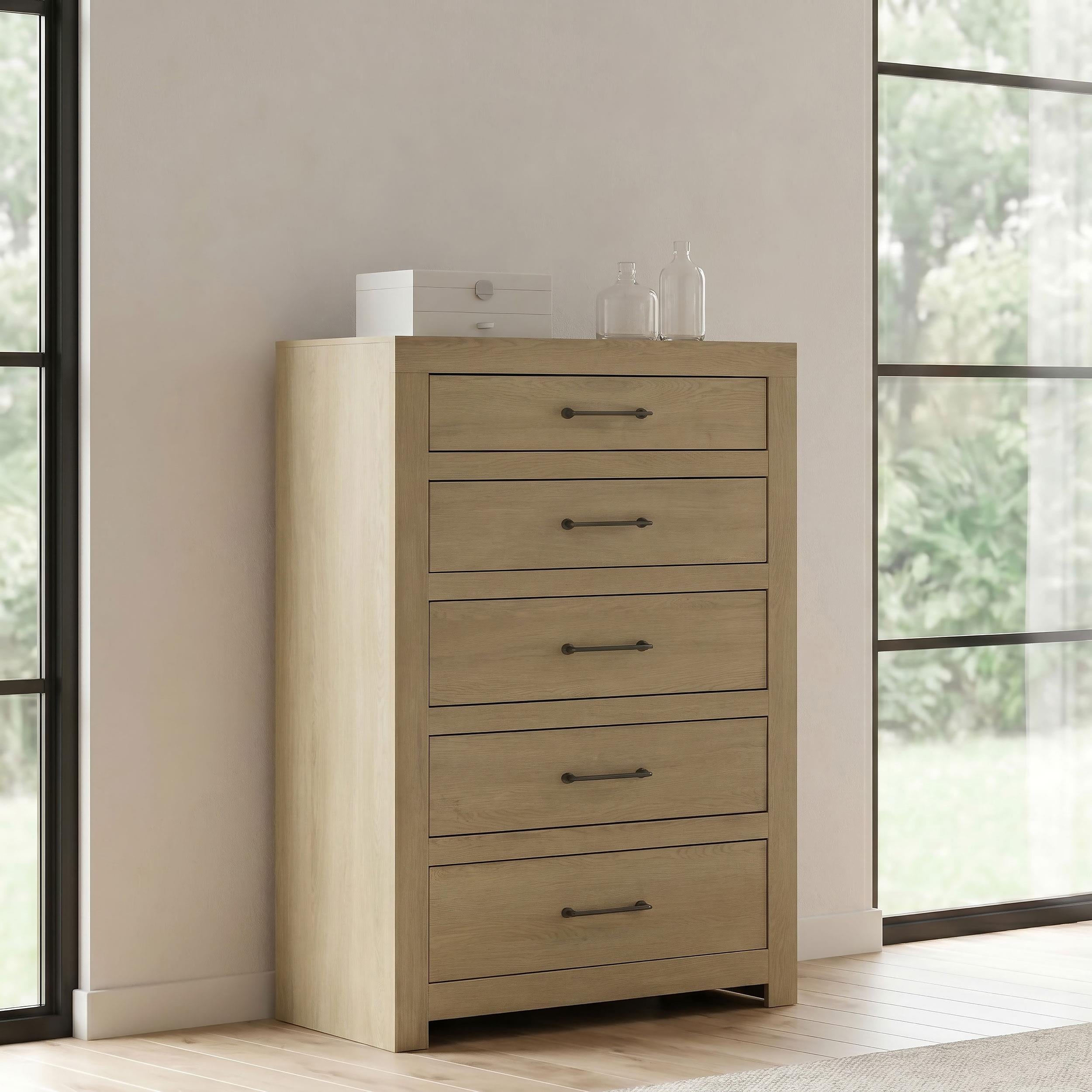  Coaster Furniture Hendricks 222655 5-drawer Bedroom Chest - Light Oak IMAGE 6