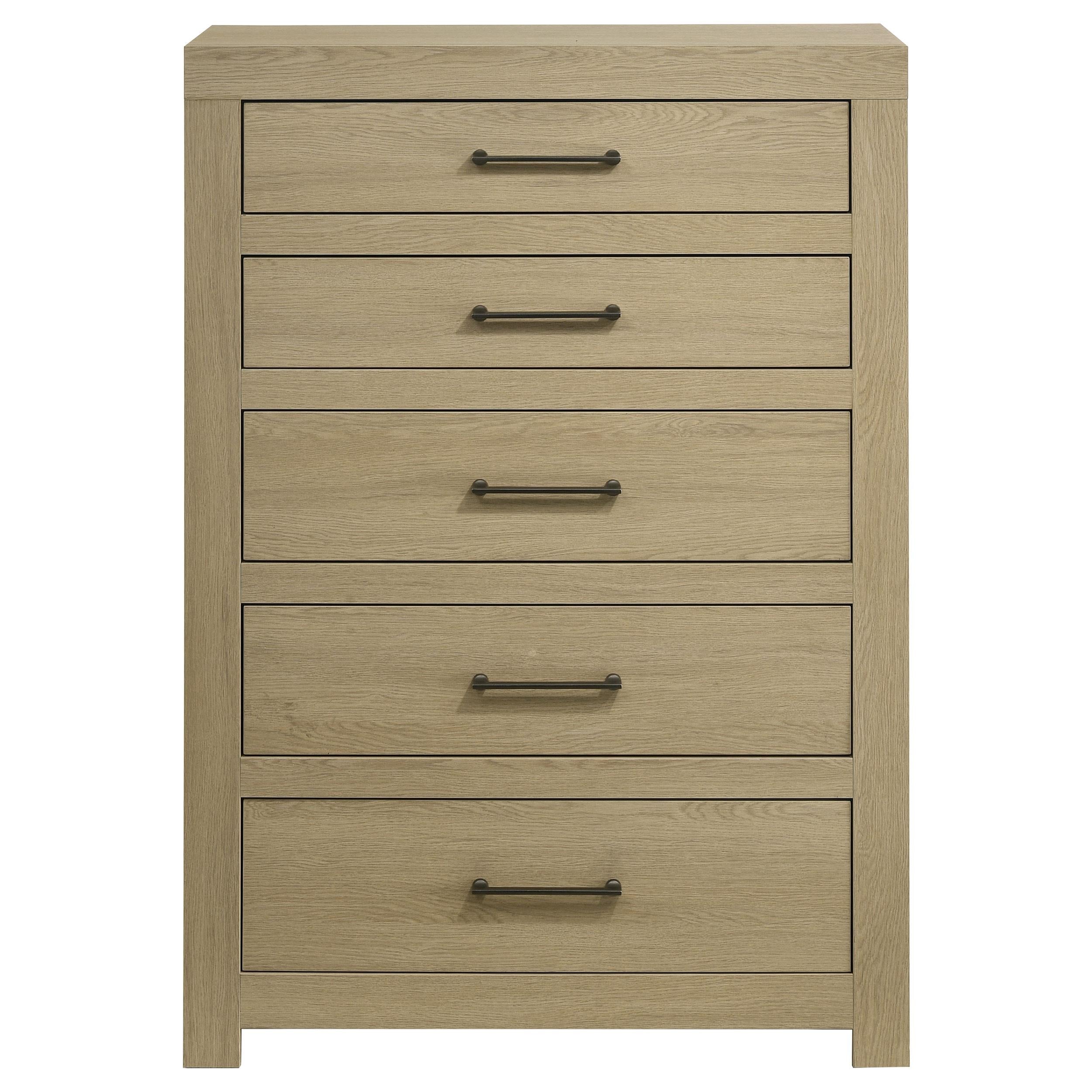  Coaster Furniture Hendricks 222655 5-drawer Bedroom Chest - Light Oak IMAGE 9