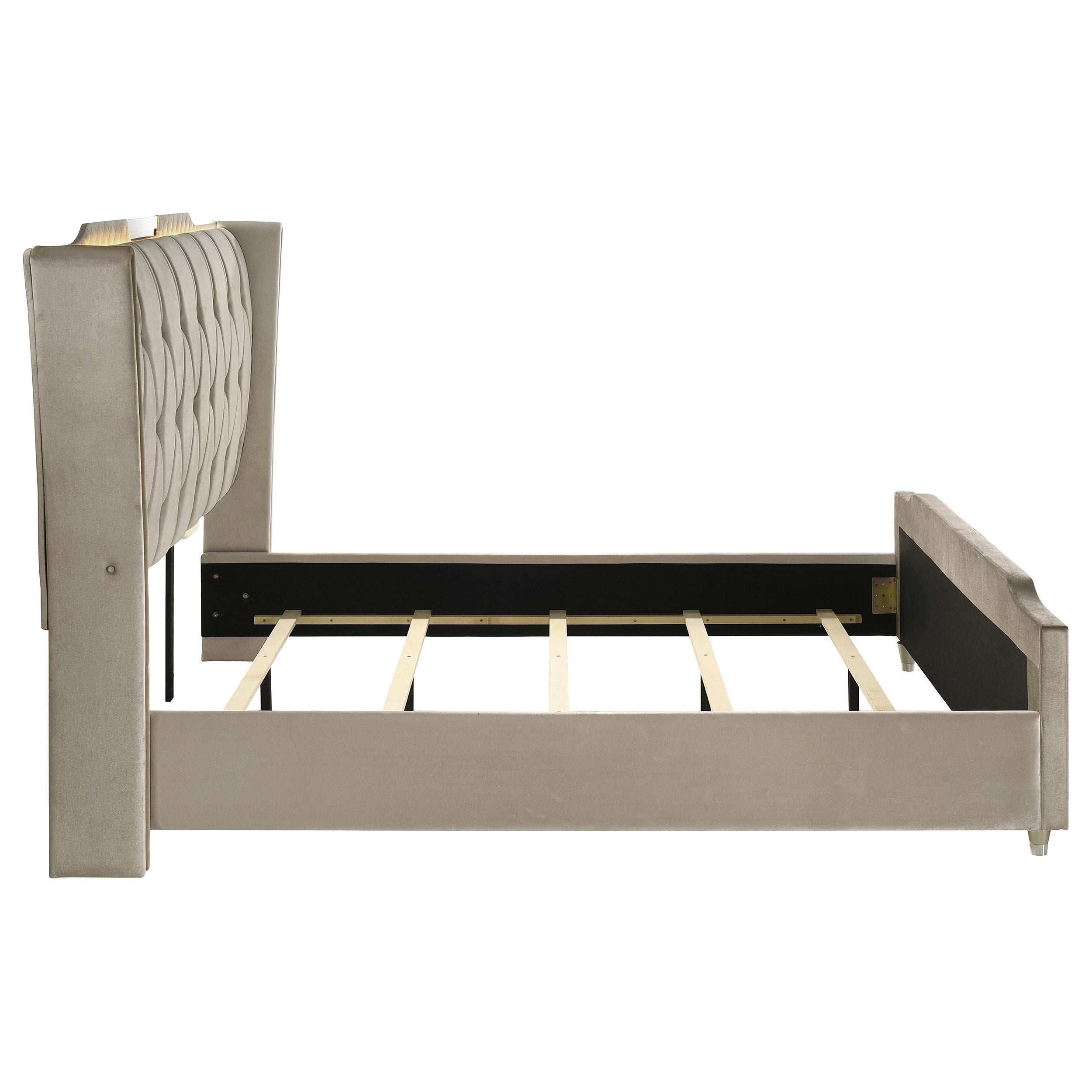  Coaster Furniture Lorient 222661KW California King LED Upholstered Bed - Ivory/Camel IMAGE 5