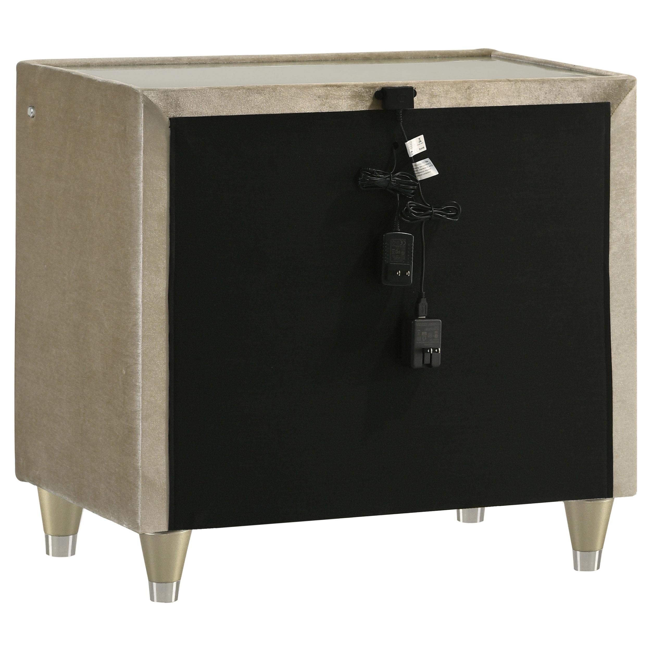  Coaster Furniture Lorient 222662 2-drawer LED Nightstand with USB - Ivory/Camel IMAGE 16