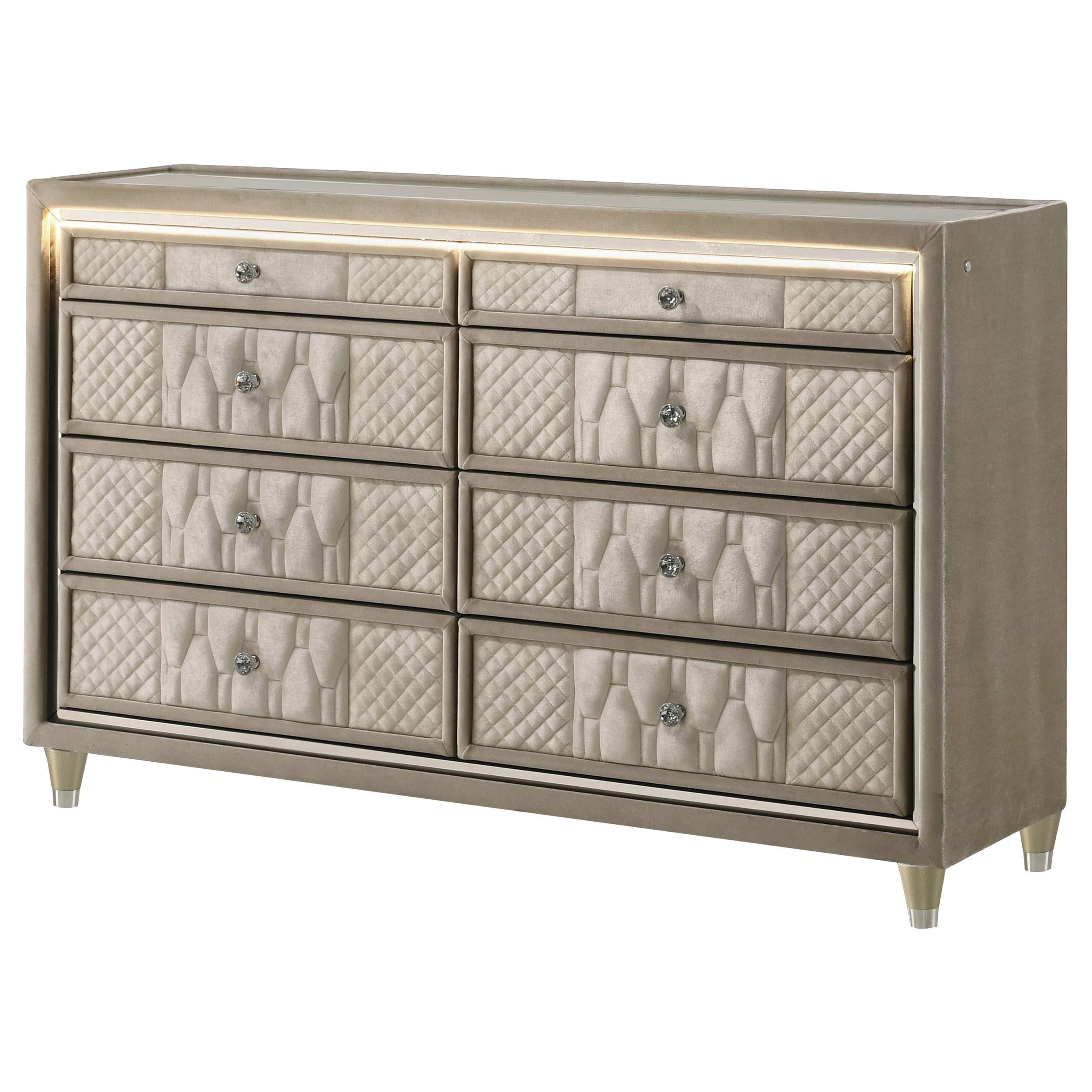  Coaster Furniture Lorient 222663 8-drawer LED Bedroom Dresser Cabinet - Ivory/Camel IMAGE 10