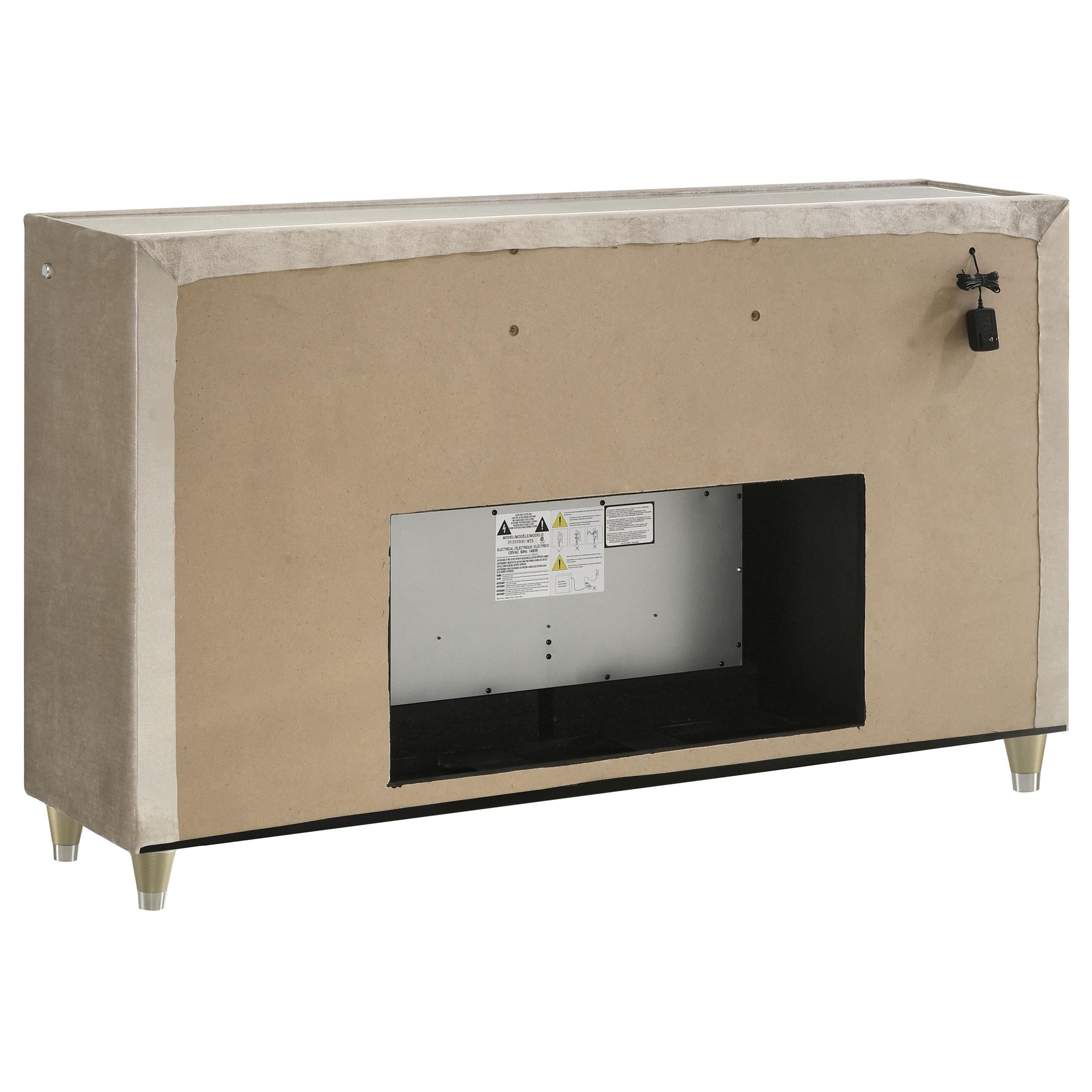  Coaster Furniture Lorient 222663FB 8-drawer LED Bedroom Flame Box Dresser - Ivory Camel IMAGE 2