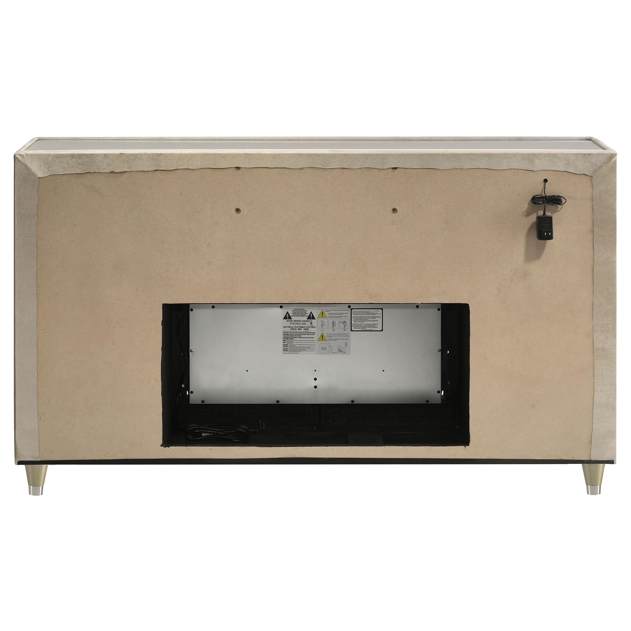  Coaster Furniture Lorient 222663FB 8-drawer LED Bedroom Flame Box Dresser - Ivory Camel IMAGE 5