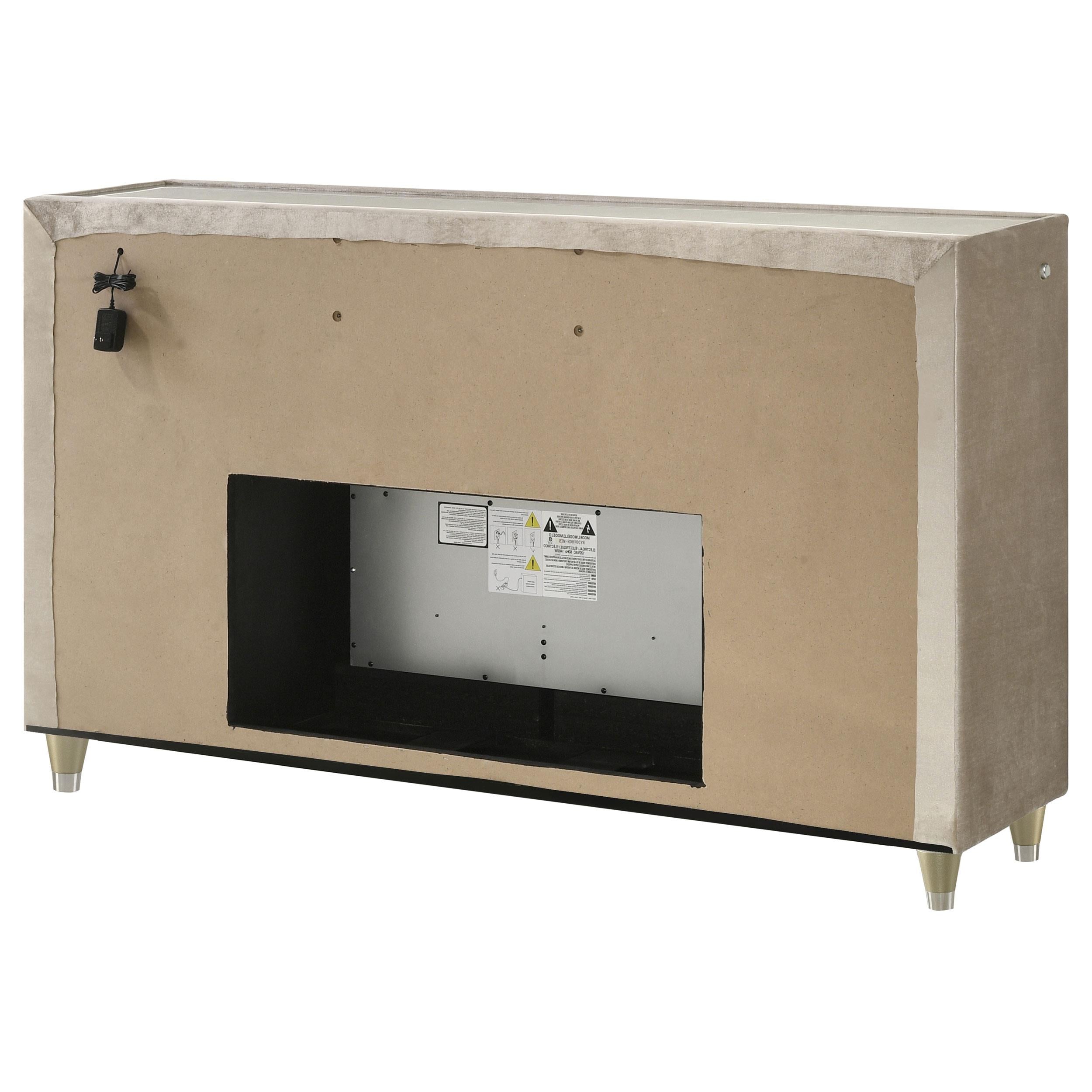  Coaster Furniture Lorient 222663FB 8-drawer LED Bedroom Flame Box Dresser - Ivory Camel IMAGE 7
