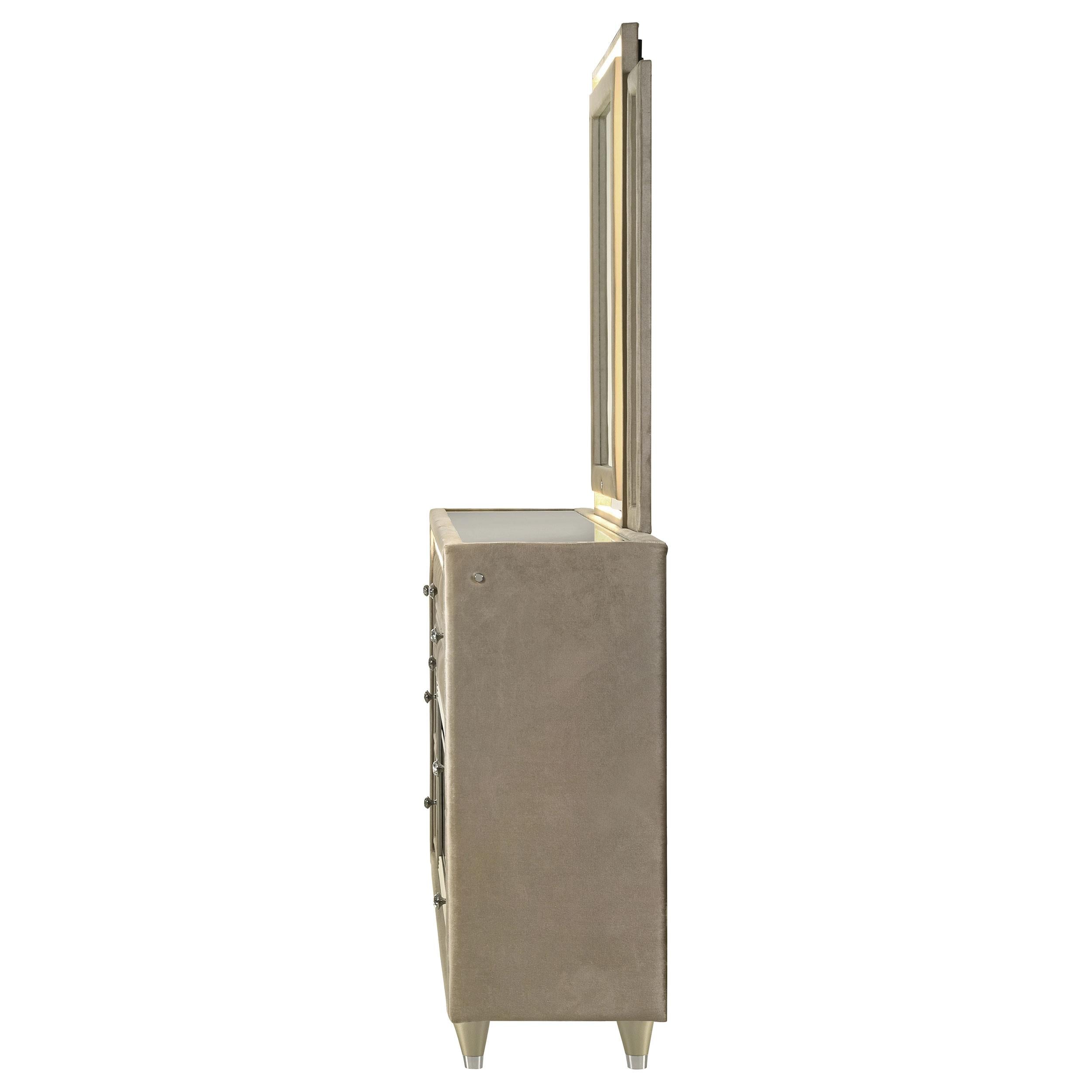  Coaster Furniture Lorient 222663FBM 8-drawer LED Flame Box Dresser and Mirror - Ivory Camel IMAGE 10