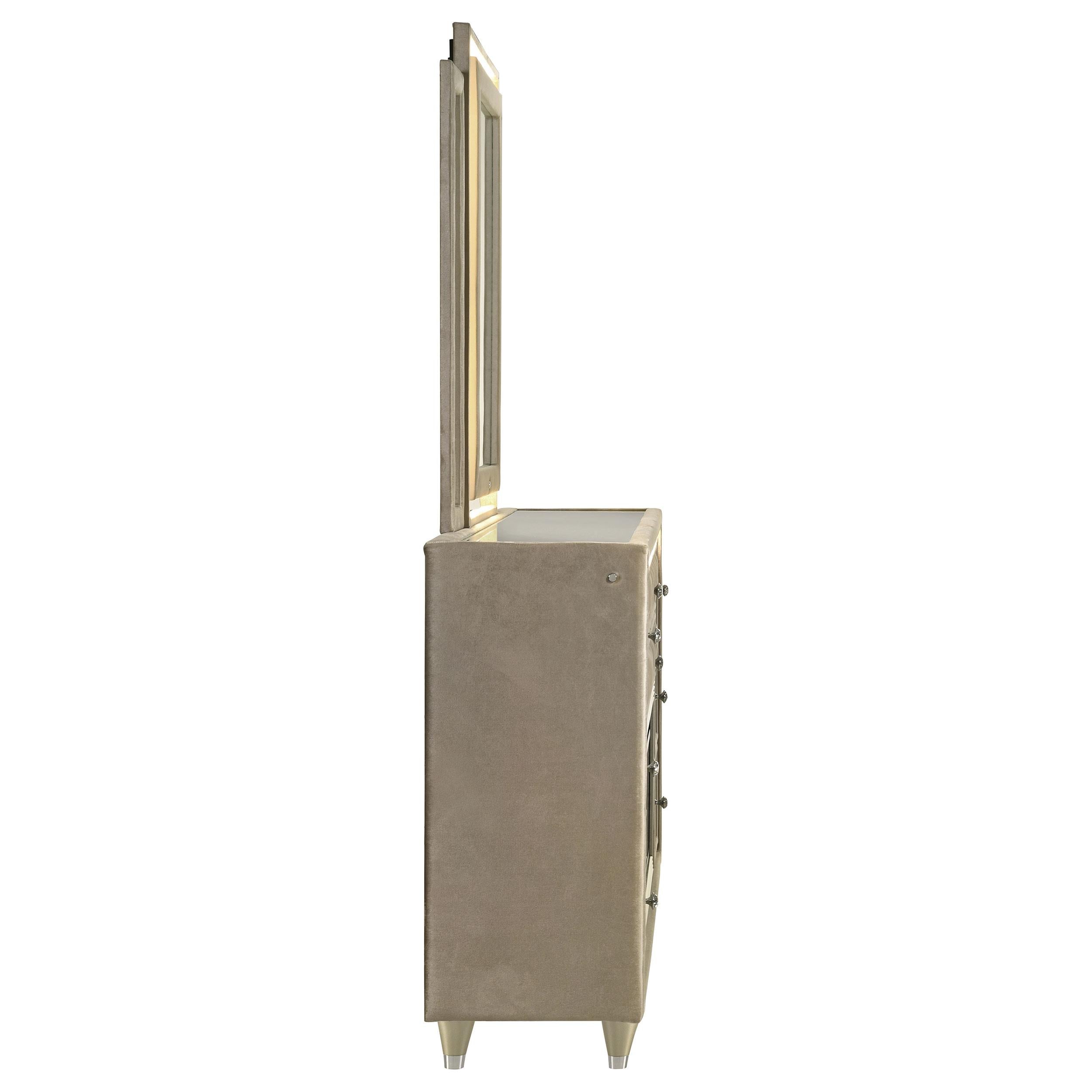  Coaster Furniture Lorient 222663FBM 8-drawer LED Flame Box Dresser and Mirror - Ivory Camel IMAGE 7