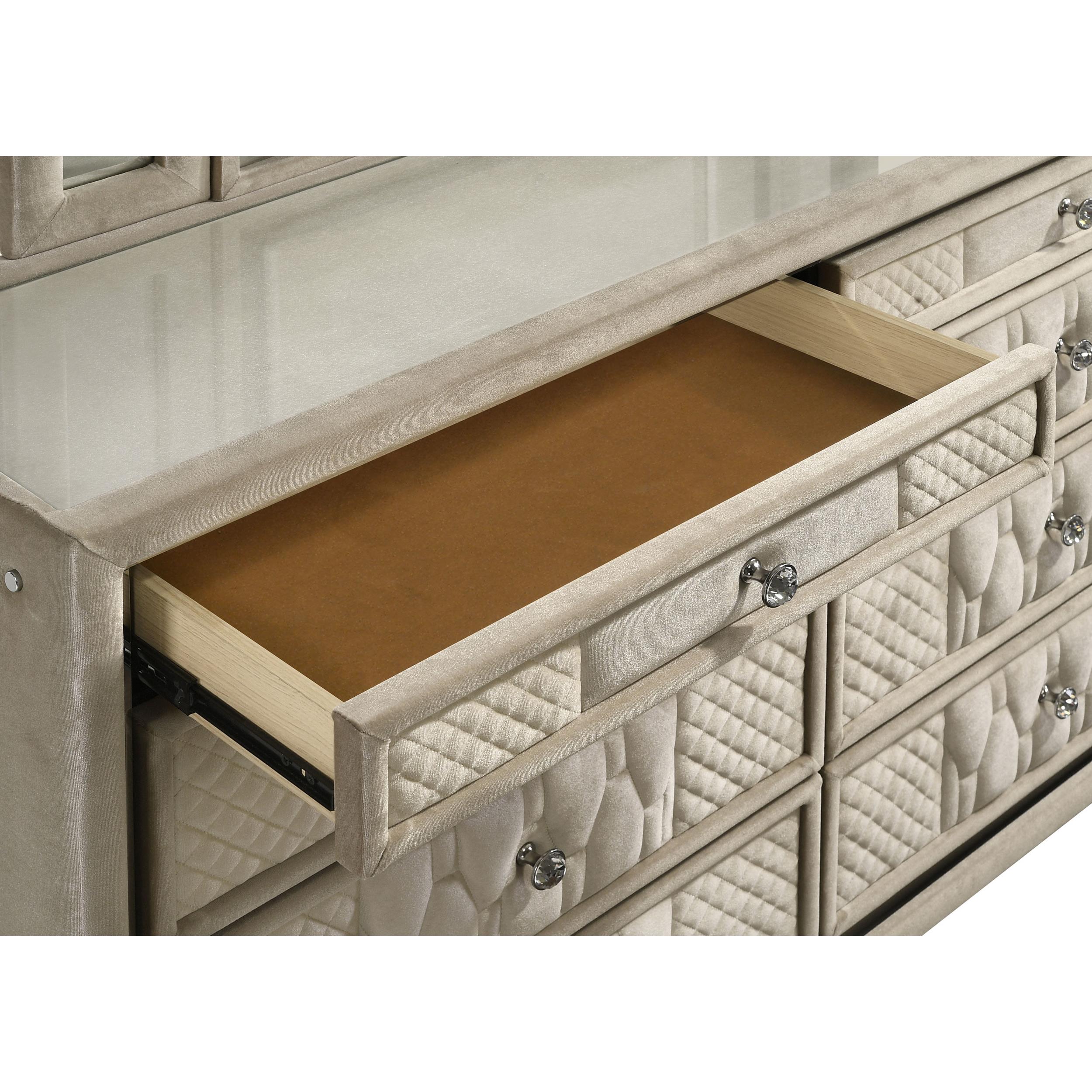  Coaster Furniture Lorient 222663M 8-drawer LED Dresser with Mirror - Ivory/Camel IMAGE 12