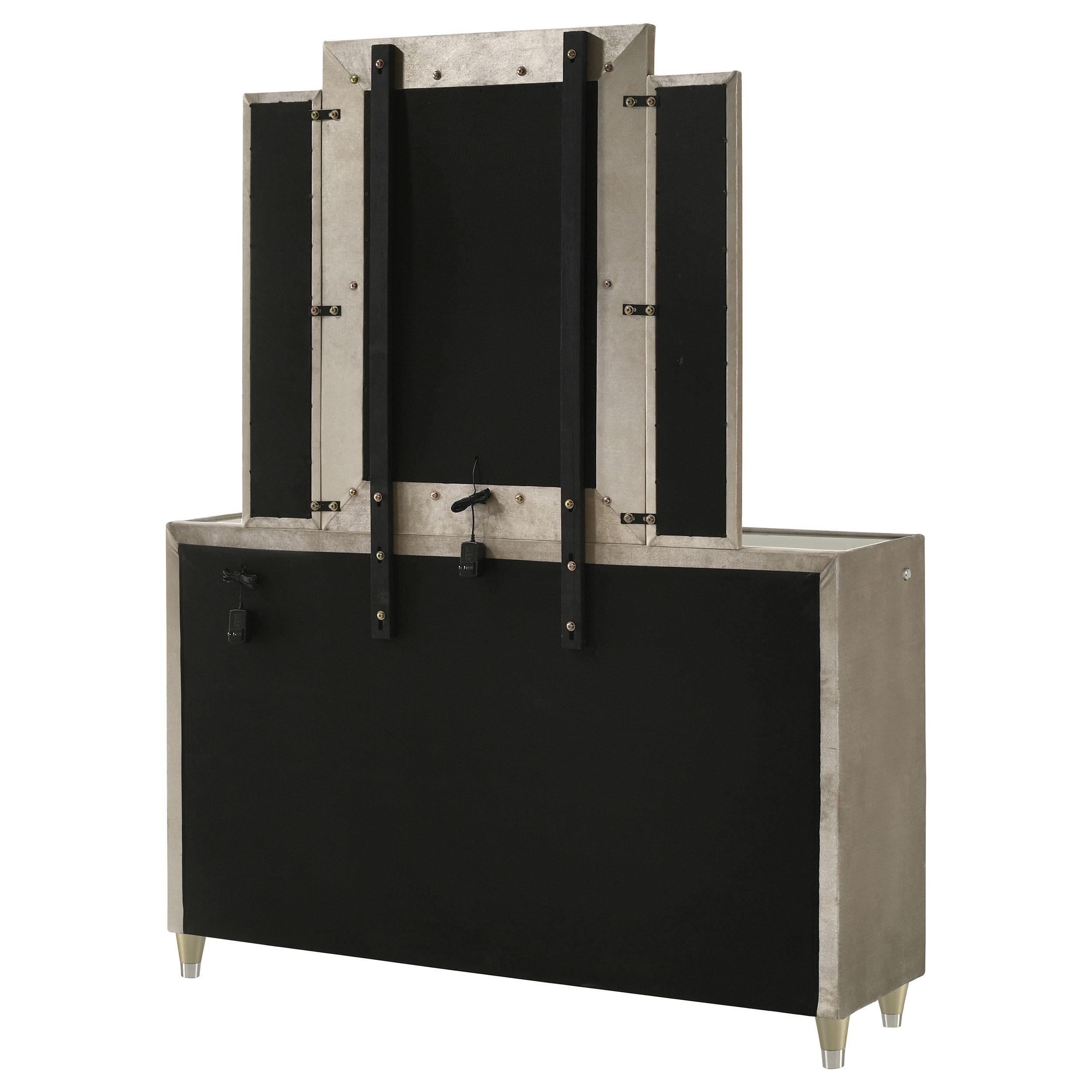  Coaster Furniture Lorient 222663M 8-drawer LED Dresser with Mirror - Ivory/Camel IMAGE 7