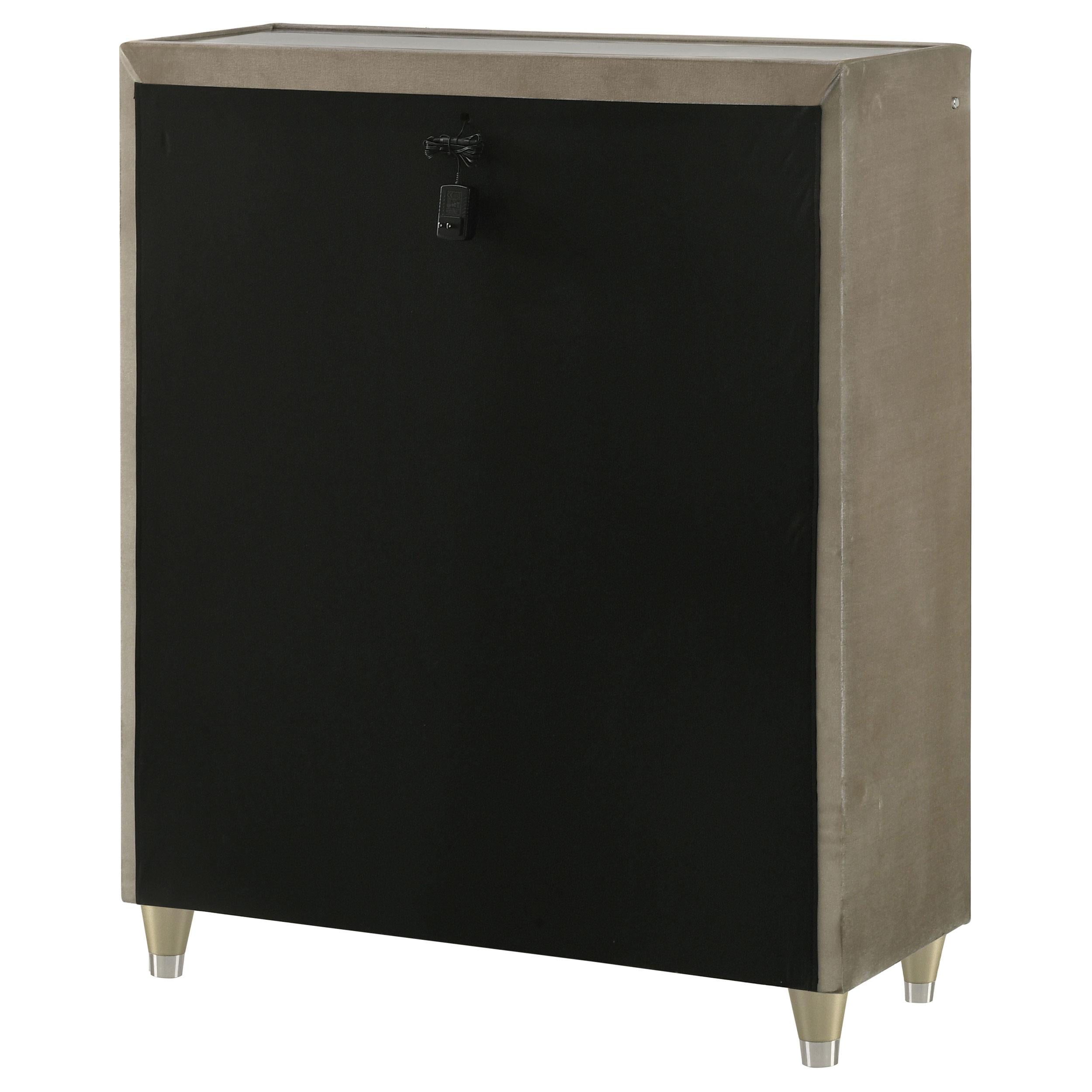  Coaster Furniture Lorient 222665 5-drawer LED Chest - Ivory/Camel IMAGE 4