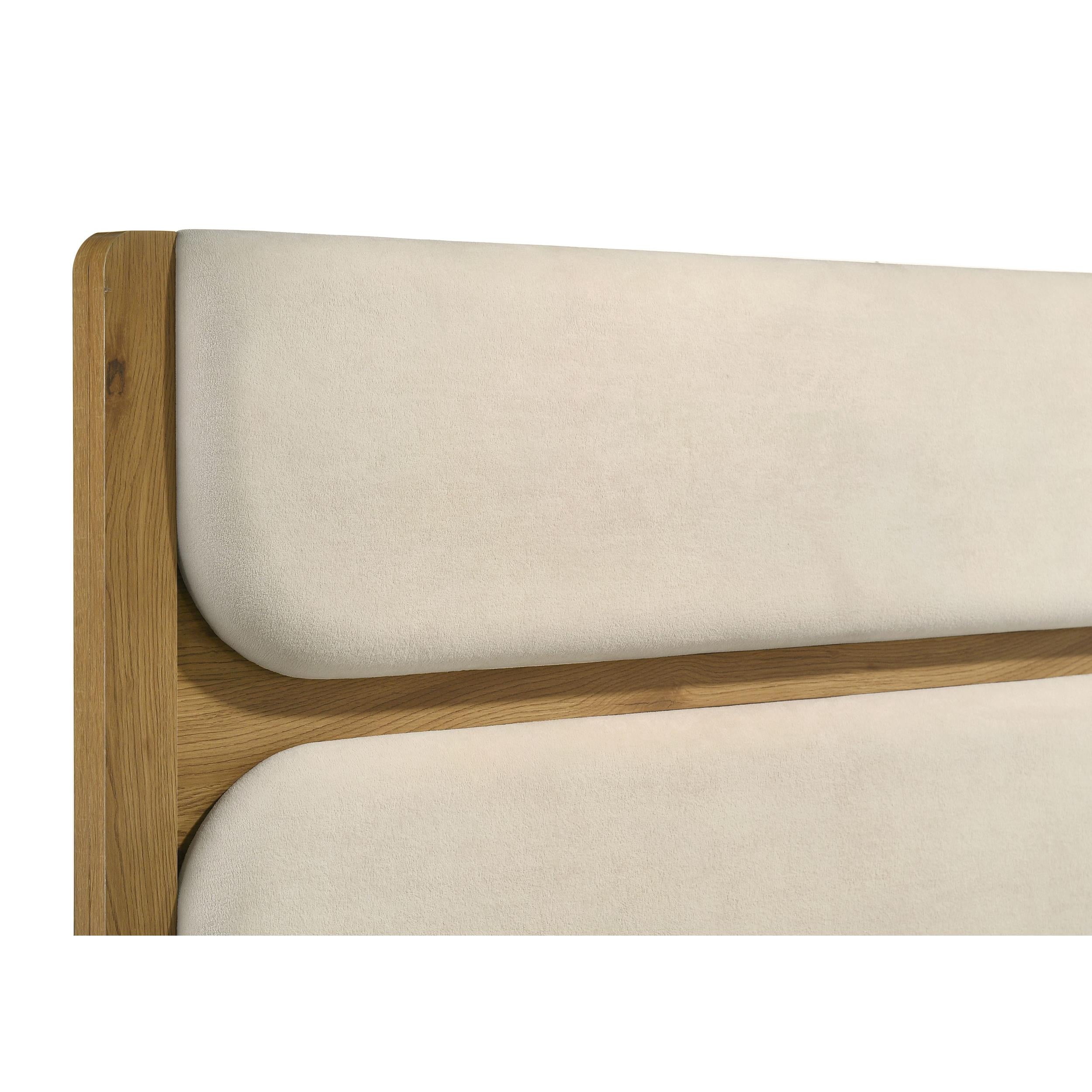  Coaster Furniture Bennett 222901Q 63-inch Queen Upholstered Panel Bed - Cream/Light Oak IMAGE 8