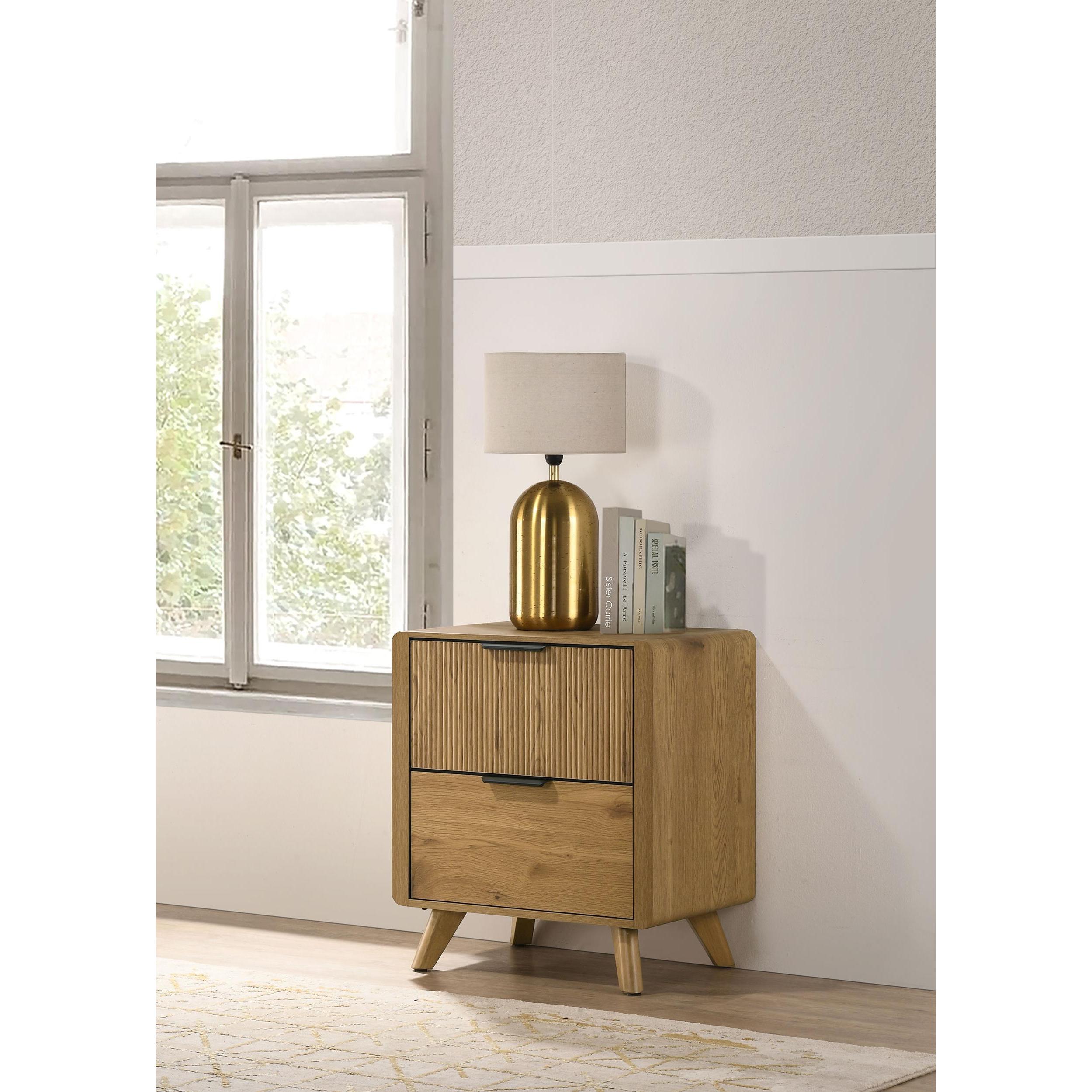  Coaster Furniture Bennett 222902 2-drawer Bedroom Nightstand Bedside Table - Light Oak IMAGE 2