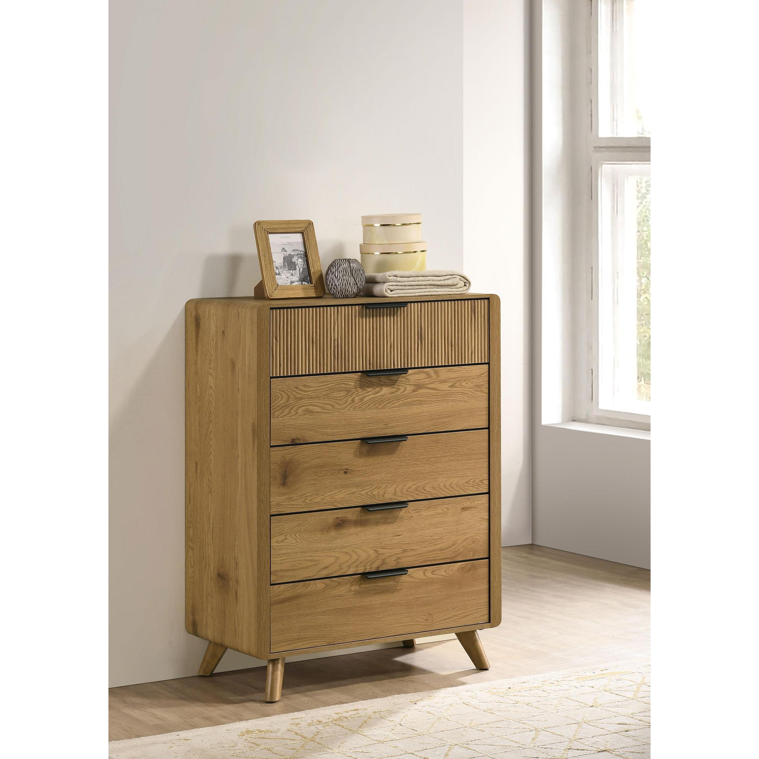  Coaster Furniture Bennett 222905 5-drawer Bedroom Chest - Light Oak IMAGE 2