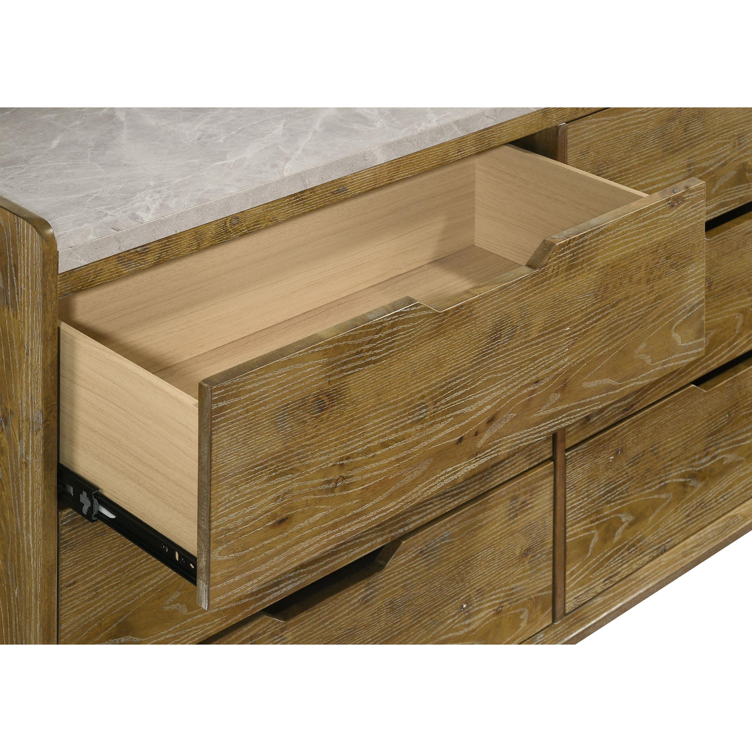  Coaster Furniture Henderson 222973M 6-drawer Bedroom Dresser with Mirror - Medium Oak IMAGE 7