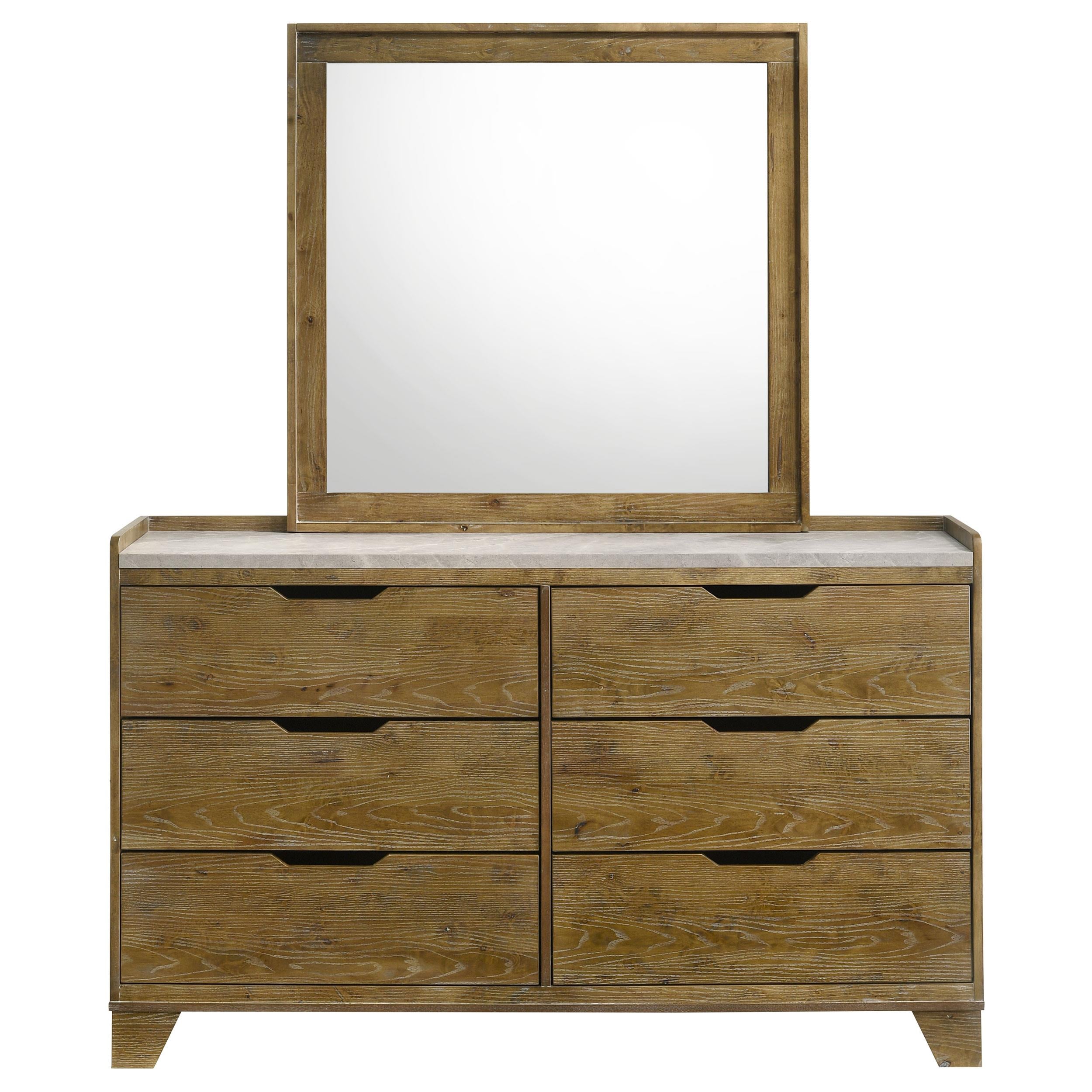  Coaster Furniture Henderson 222973M 6-drawer Bedroom Dresser with Mirror - Medium Oak IMAGE 8