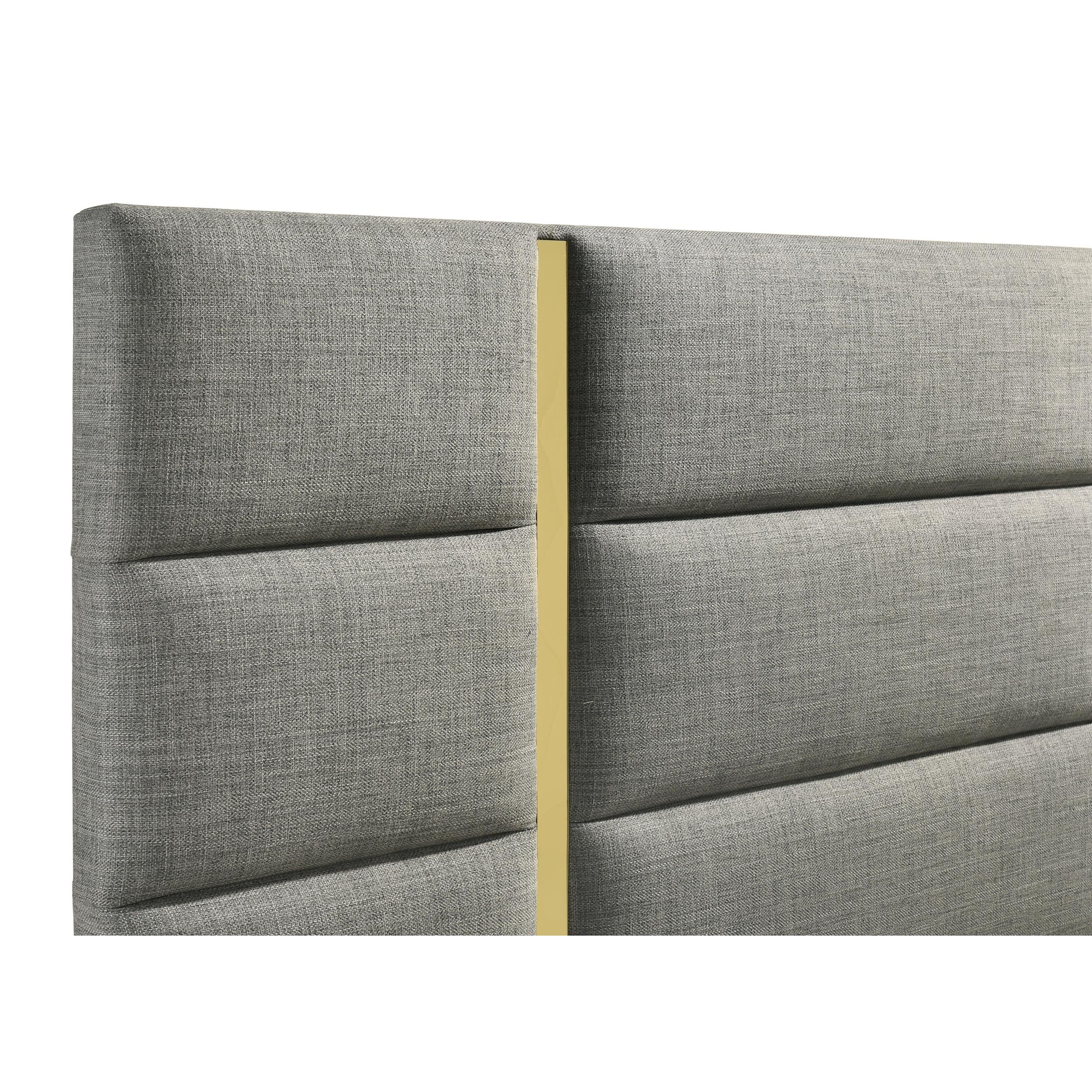  Coaster Furniture Ines 223091GRYKE 56-inch Fabric Upholstered Eastern King Panel Bed - Grey IMAGE 5