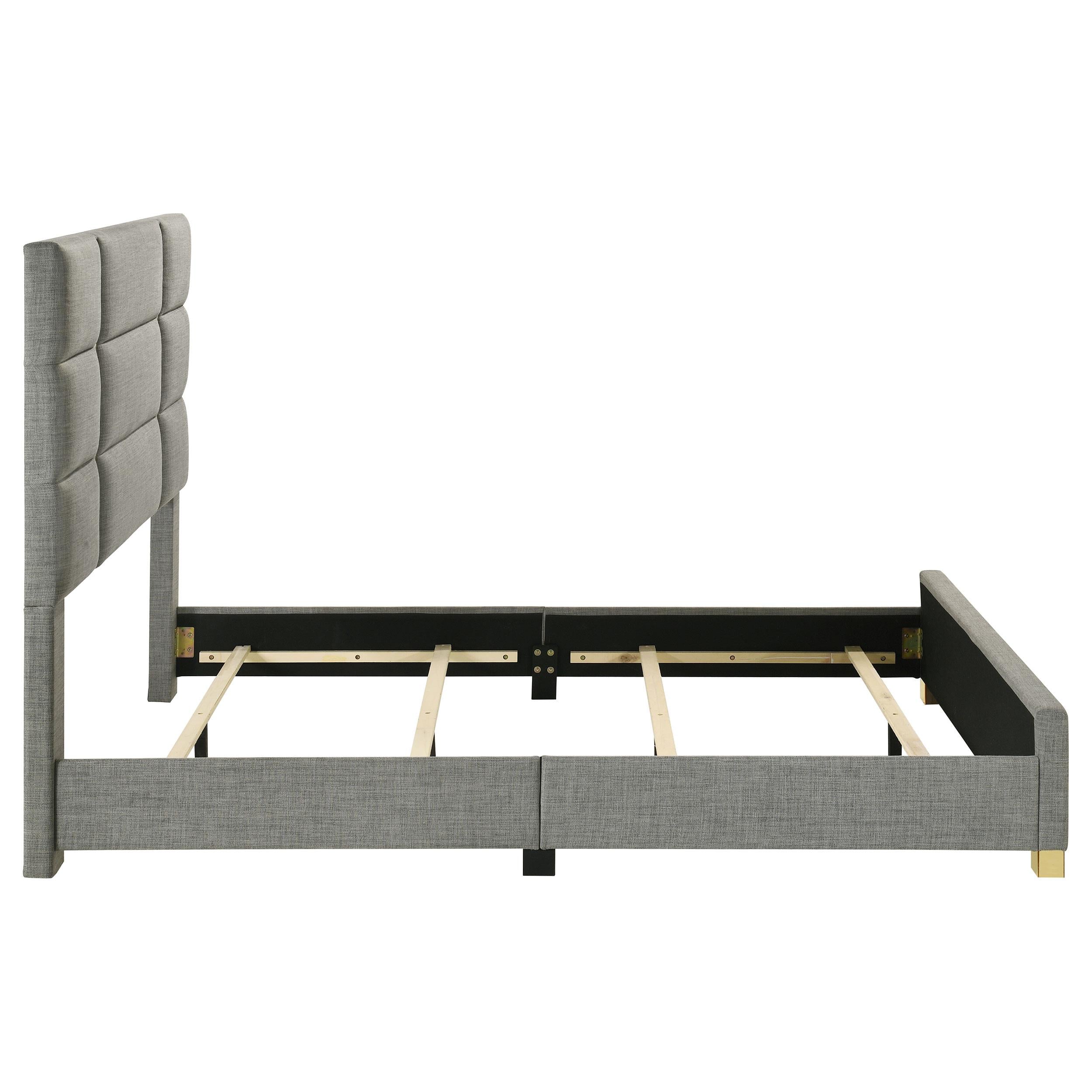  Coaster Furniture Ines 223091GRYQ 56-inch Fabric Upholstered Queen Panel Bed - Grey IMAGE 6