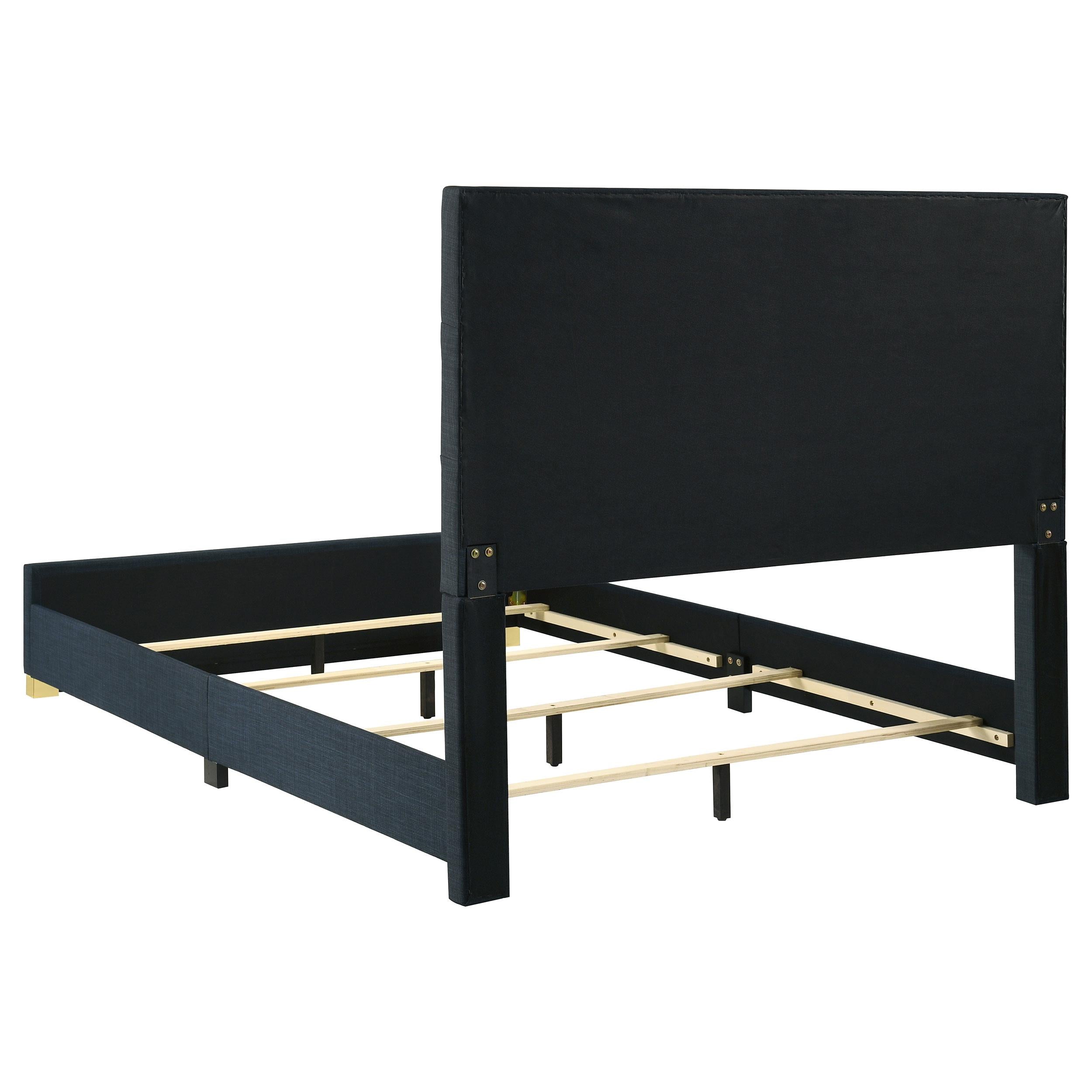  Coaster Furniture Ines 223091NVYQ 56-inch Fabric Upholstered Queen Panel Bed - Navy IMAGE 5