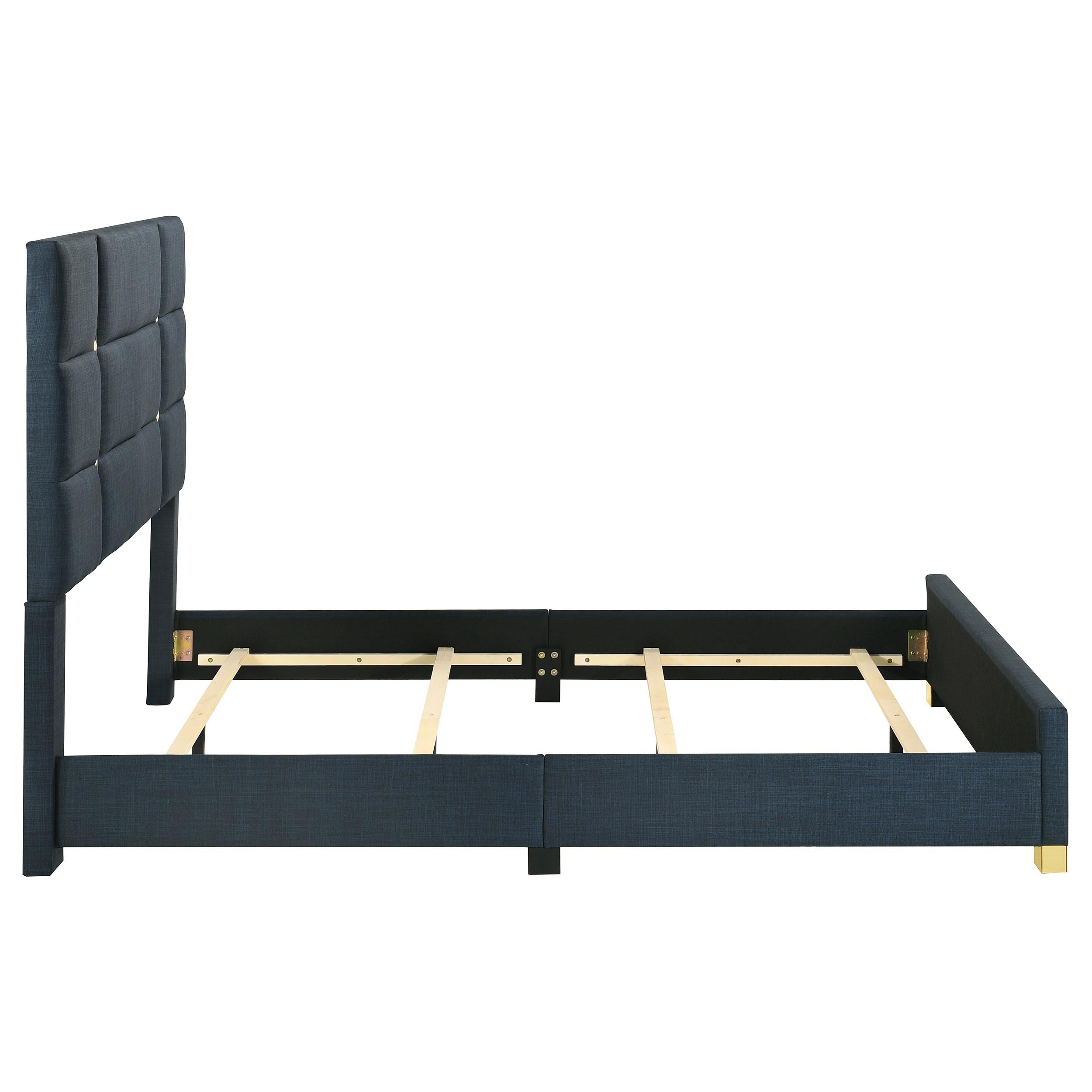  Coaster Furniture Ines 223091NVYQ 56-inch Fabric Upholstered Queen Panel Bed - Navy IMAGE 7