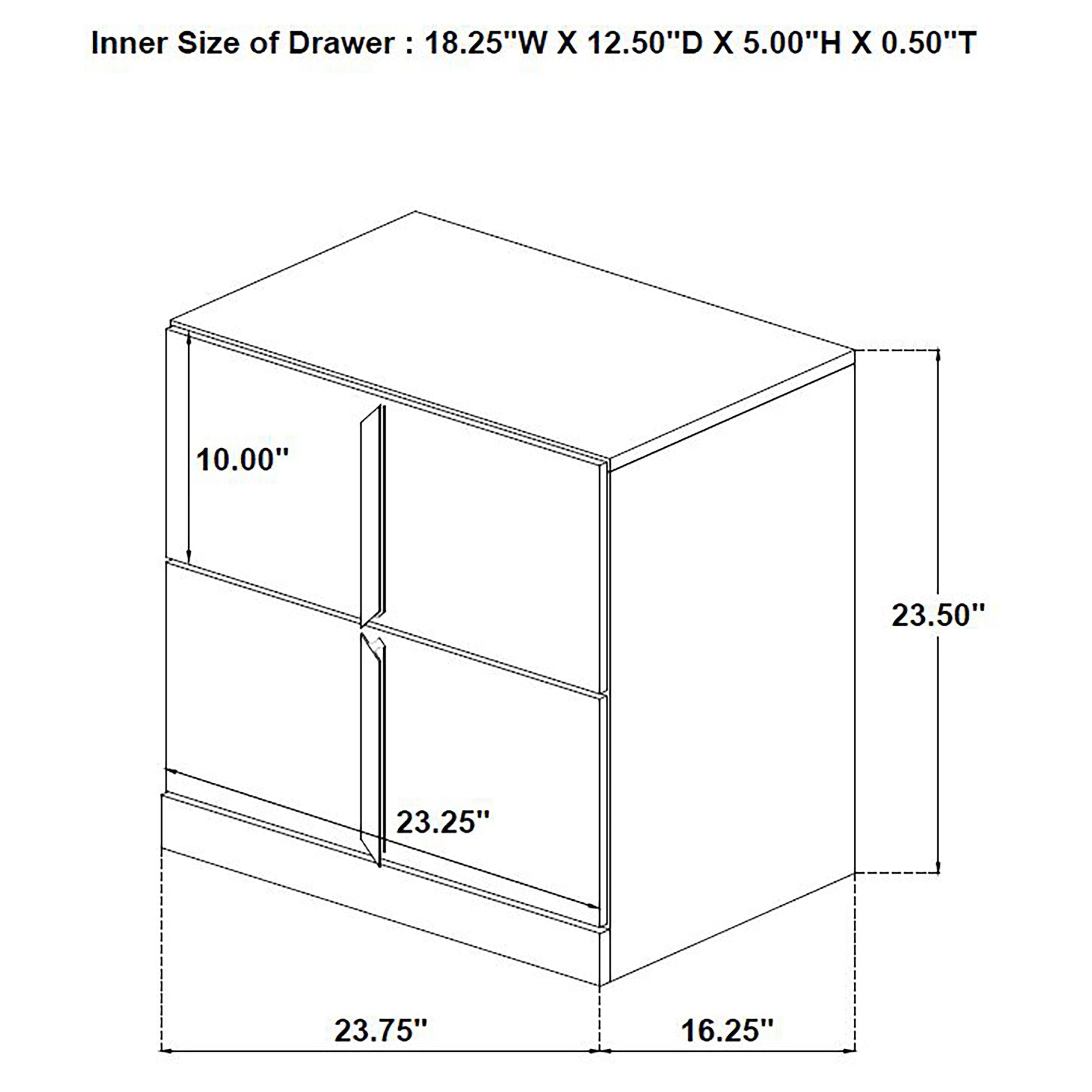  Coaster Furniture Ines 223092 2-drawer Nightstand Bedside Table - White High Gloss IMAGE 6