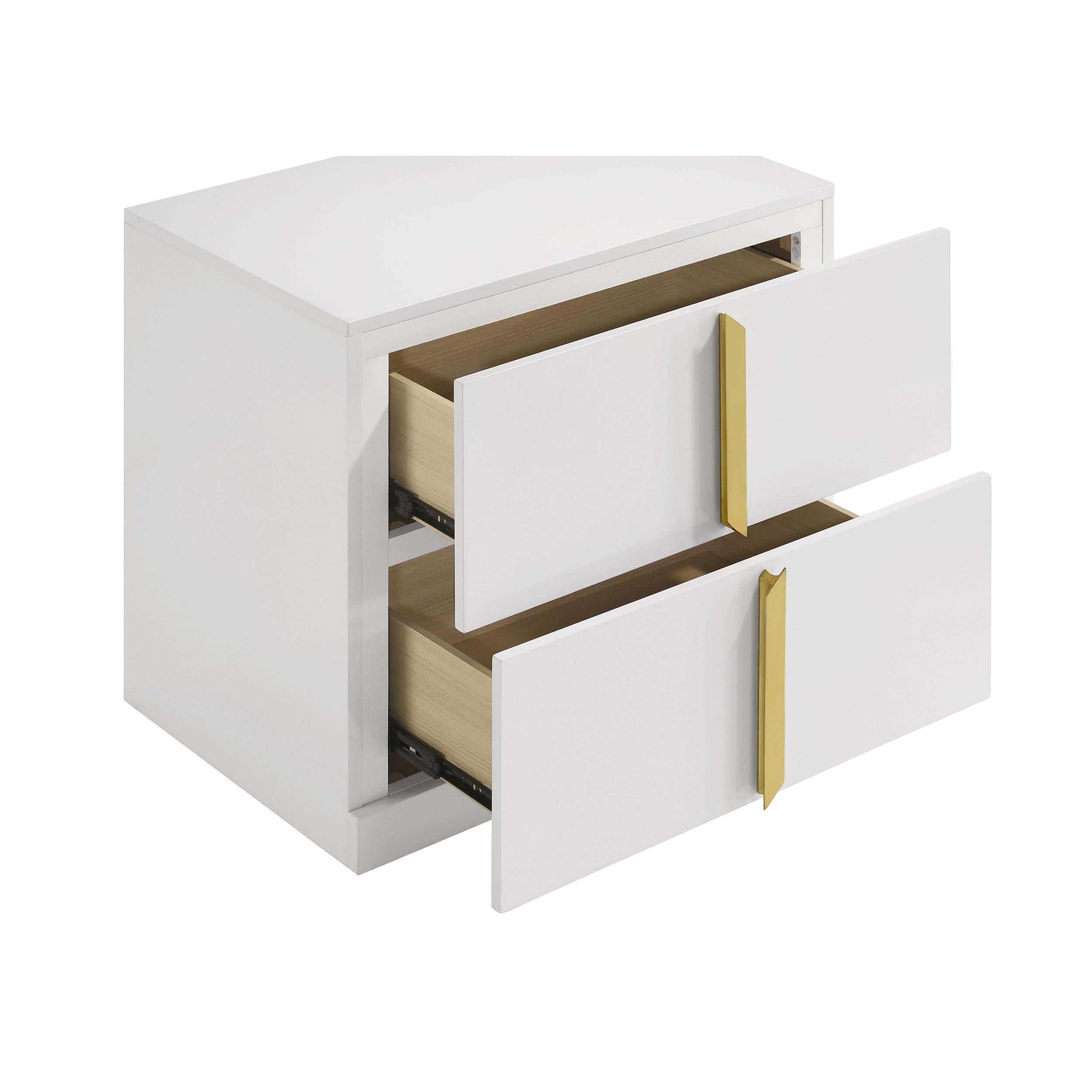  Coaster Furniture Ines 223092 2-drawer Nightstand Bedside Table - White High Gloss IMAGE 7