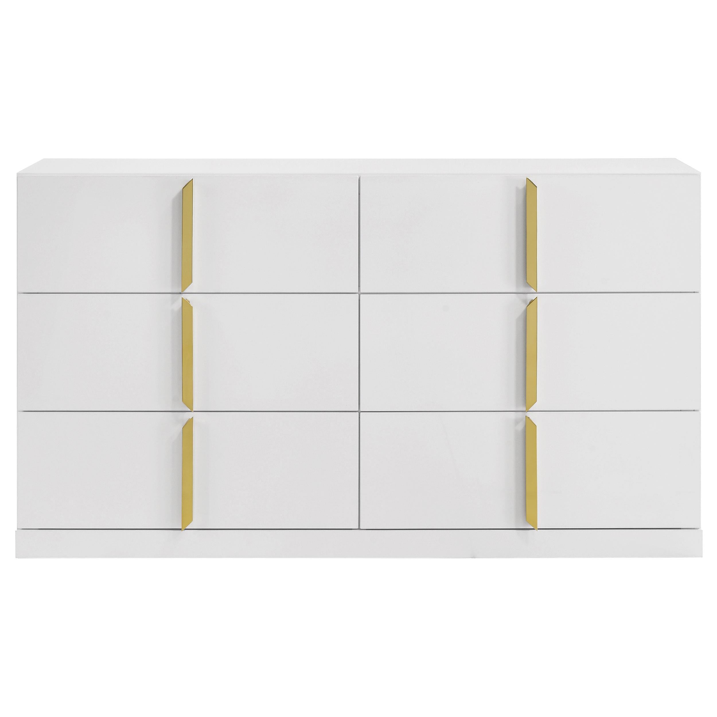  Coaster Furniture Ines 223093 6-drawer Bedroom Dresser Cabinet - White High Gloss IMAGE 5