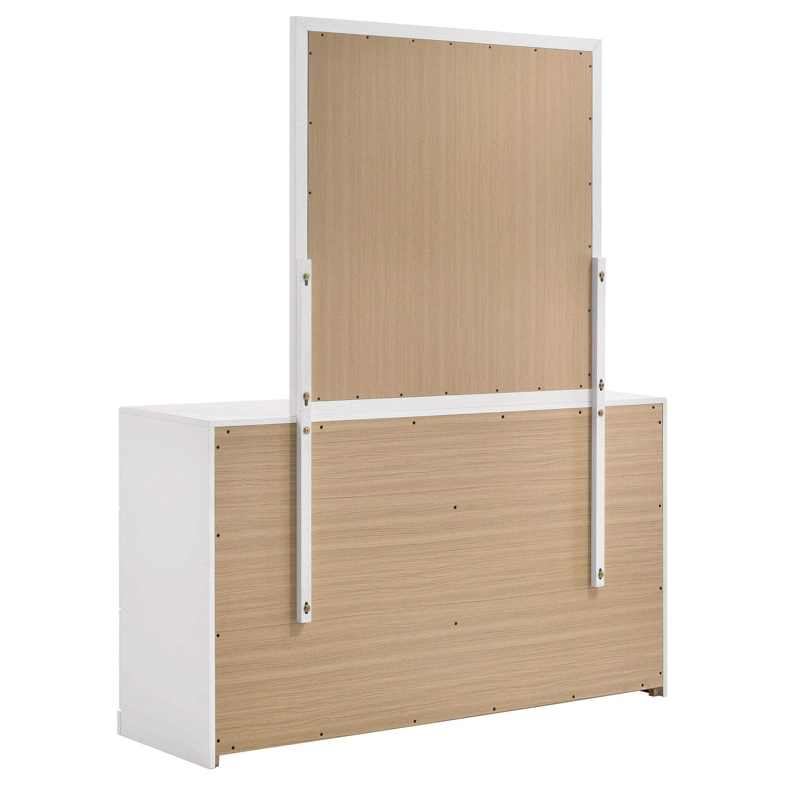  Coaster Furniture Ines 223093M 6-drawer Bedroom Dresser with Mirror - White High Gloss IMAGE 10