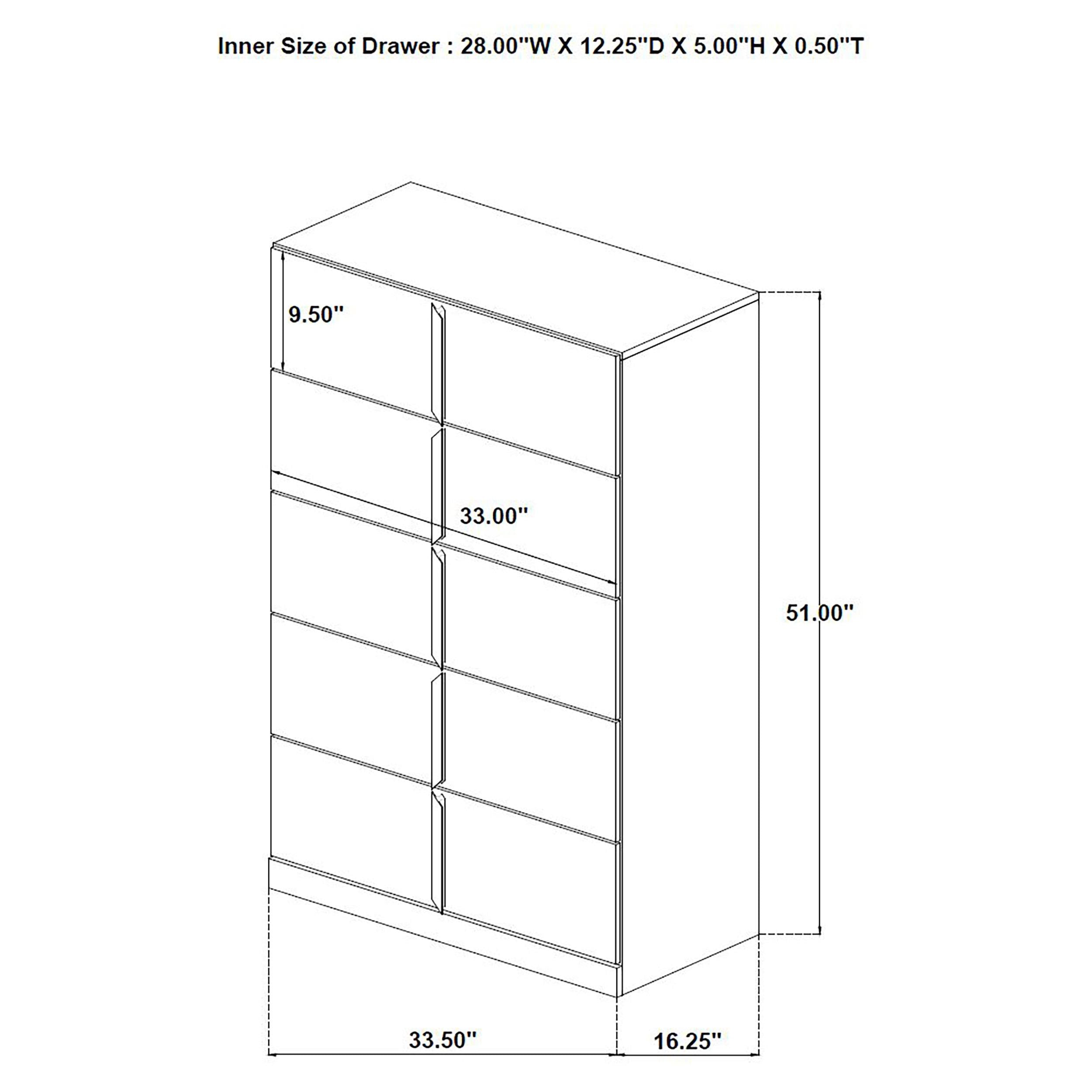 Coaster Furniture Ines 223095 5-drawer Bedroom Chest - White High Gloss IMAGE 10