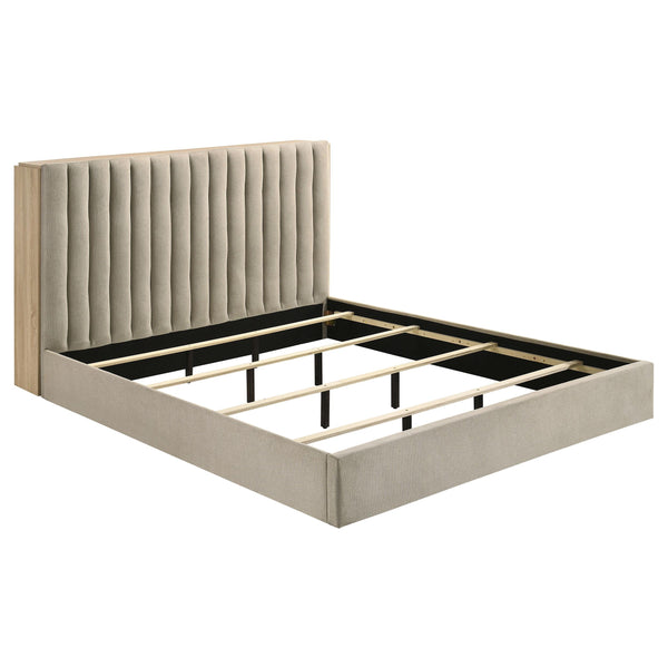 Coaster Furniture Arielle 223111KE Eastern King Bookcase Panel Storage Bed - Light Oak