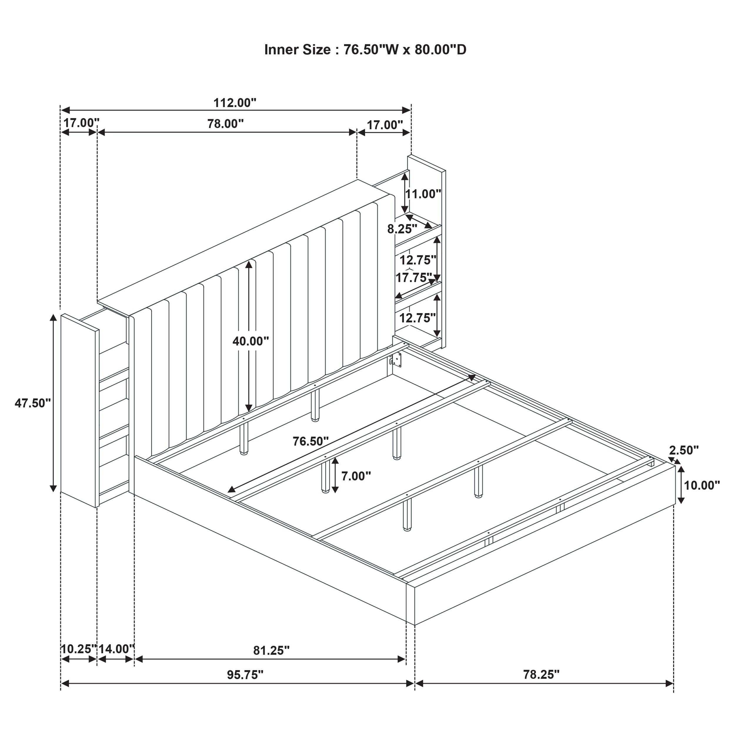  Coaster Furniture Arielle 223111KE Eastern King Bookcase Panel Storage Bed - Light Oak IMAGE 15