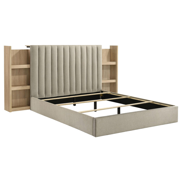 Coaster Furniture Arielle 223111Q Queen Bookcase Panel Storage Bed - Light Oak