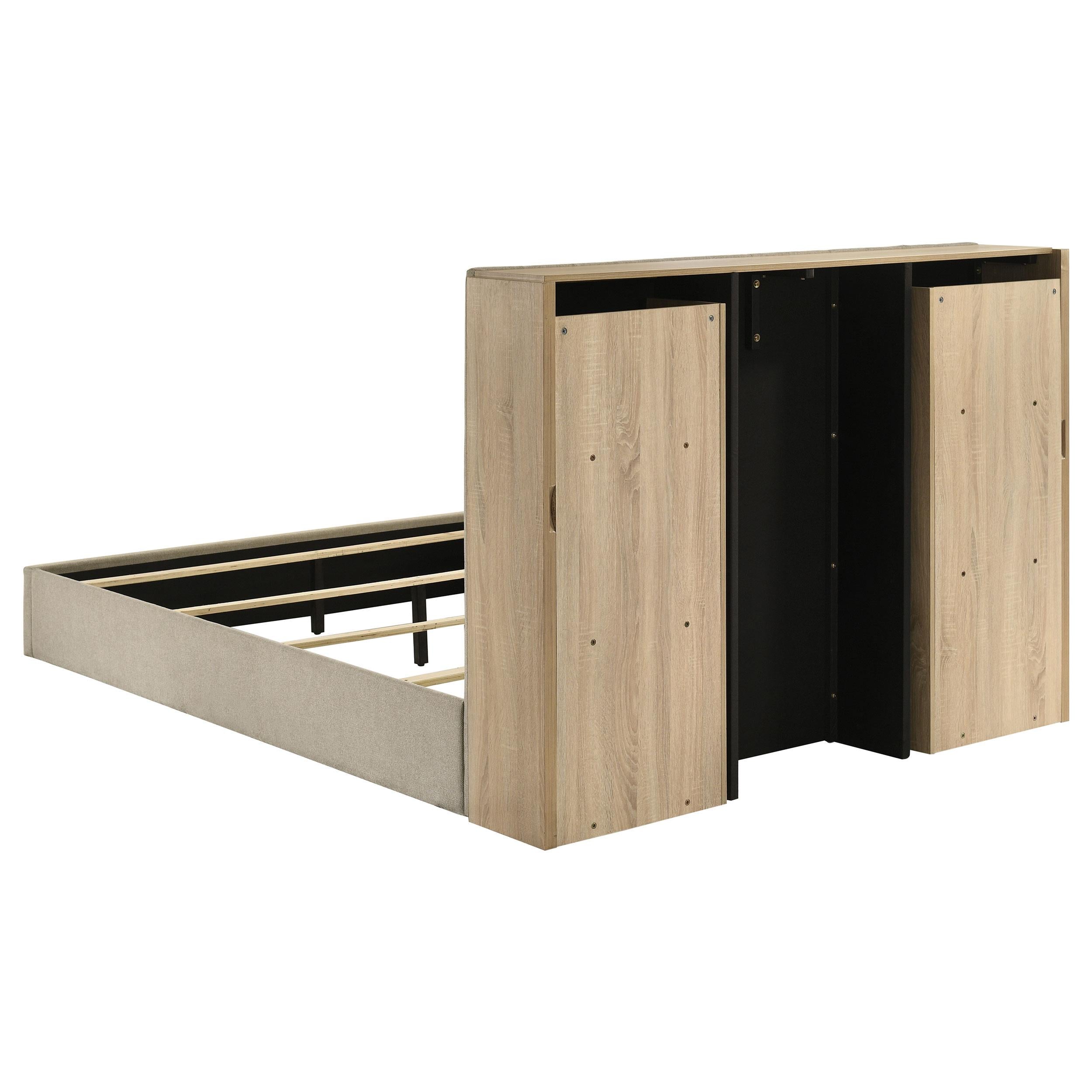  Coaster Furniture Arielle 223111Q Queen Bookcase Panel Storage Bed - Light Oak IMAGE 4