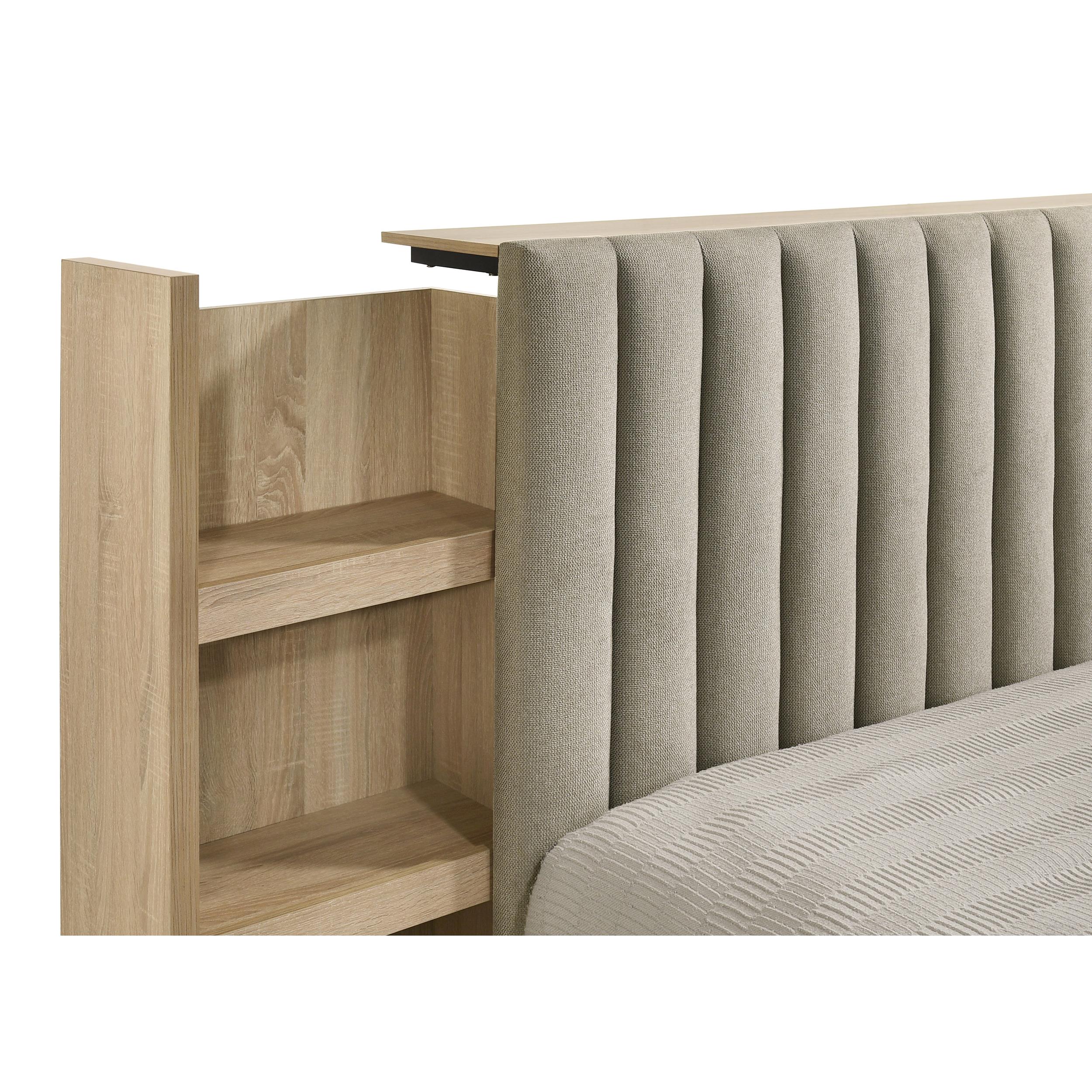  Coaster Furniture Arielle 223111Q Queen Bookcase Panel Storage Bed - Light Oak IMAGE 8