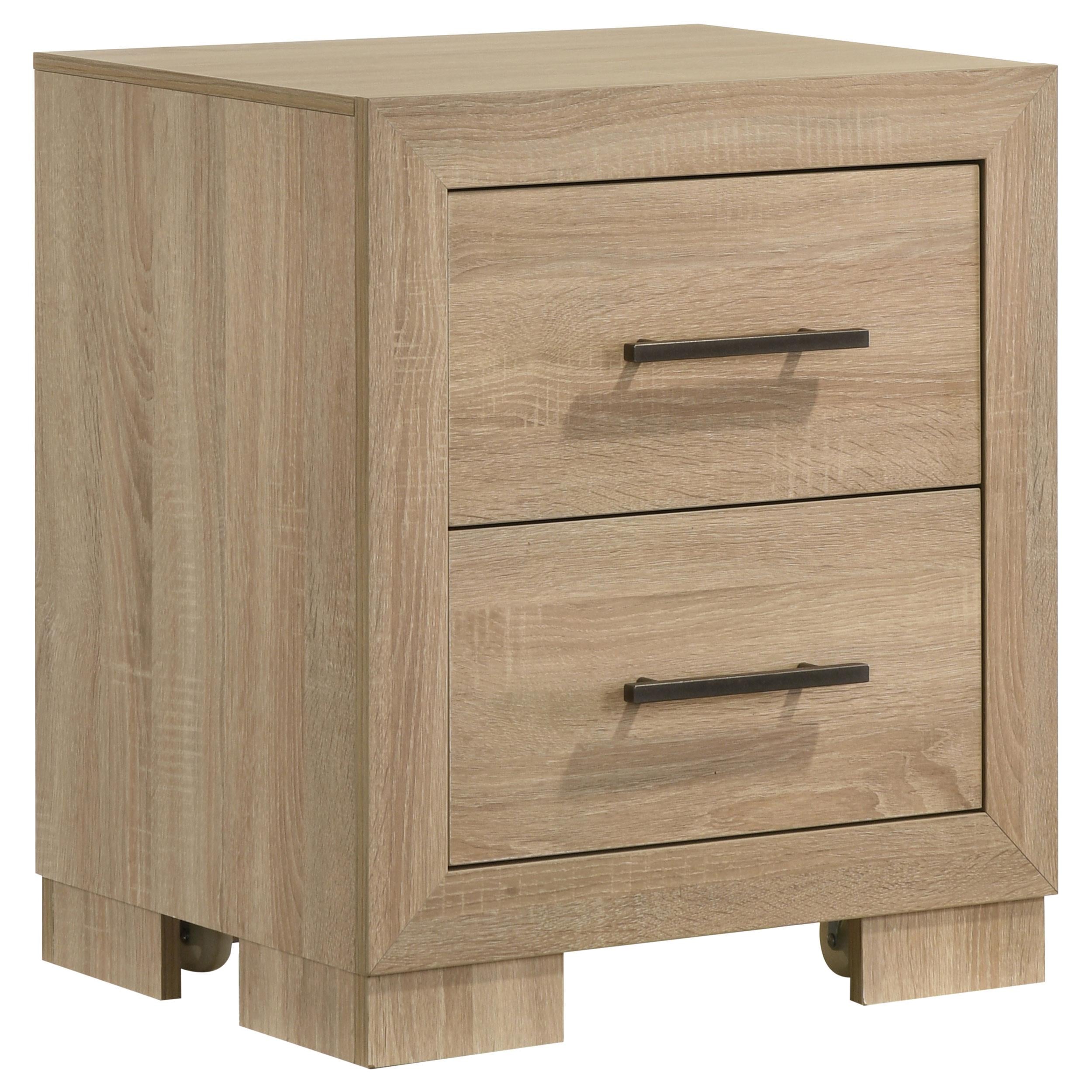 Coaster Furniture Arielle 223112 2-drawer Bedroom Nightstand with Casters - Light Oak IMAGE 1