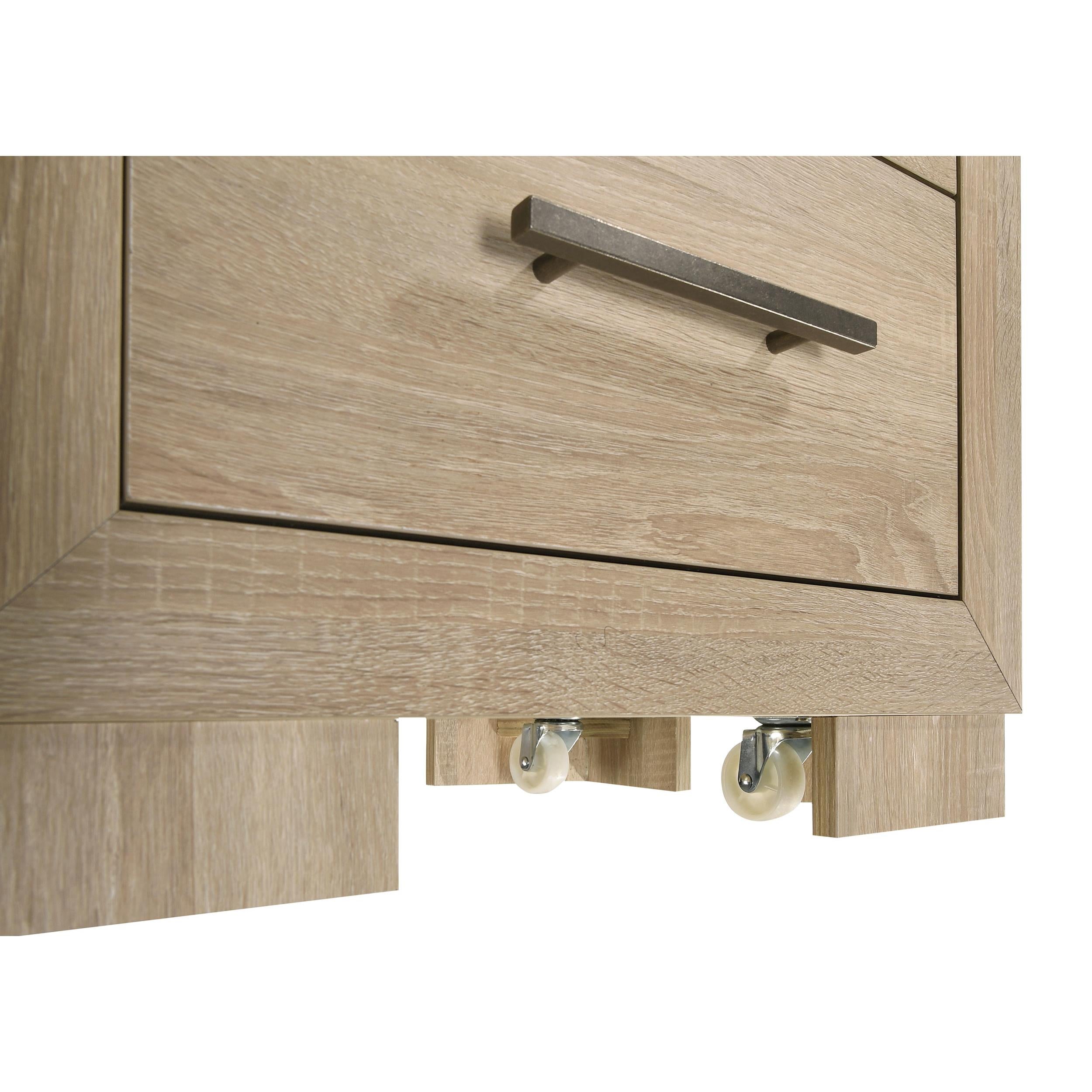  Coaster Furniture Arielle 223112 2-drawer Bedroom Nightstand with Casters - Light Oak IMAGE 2