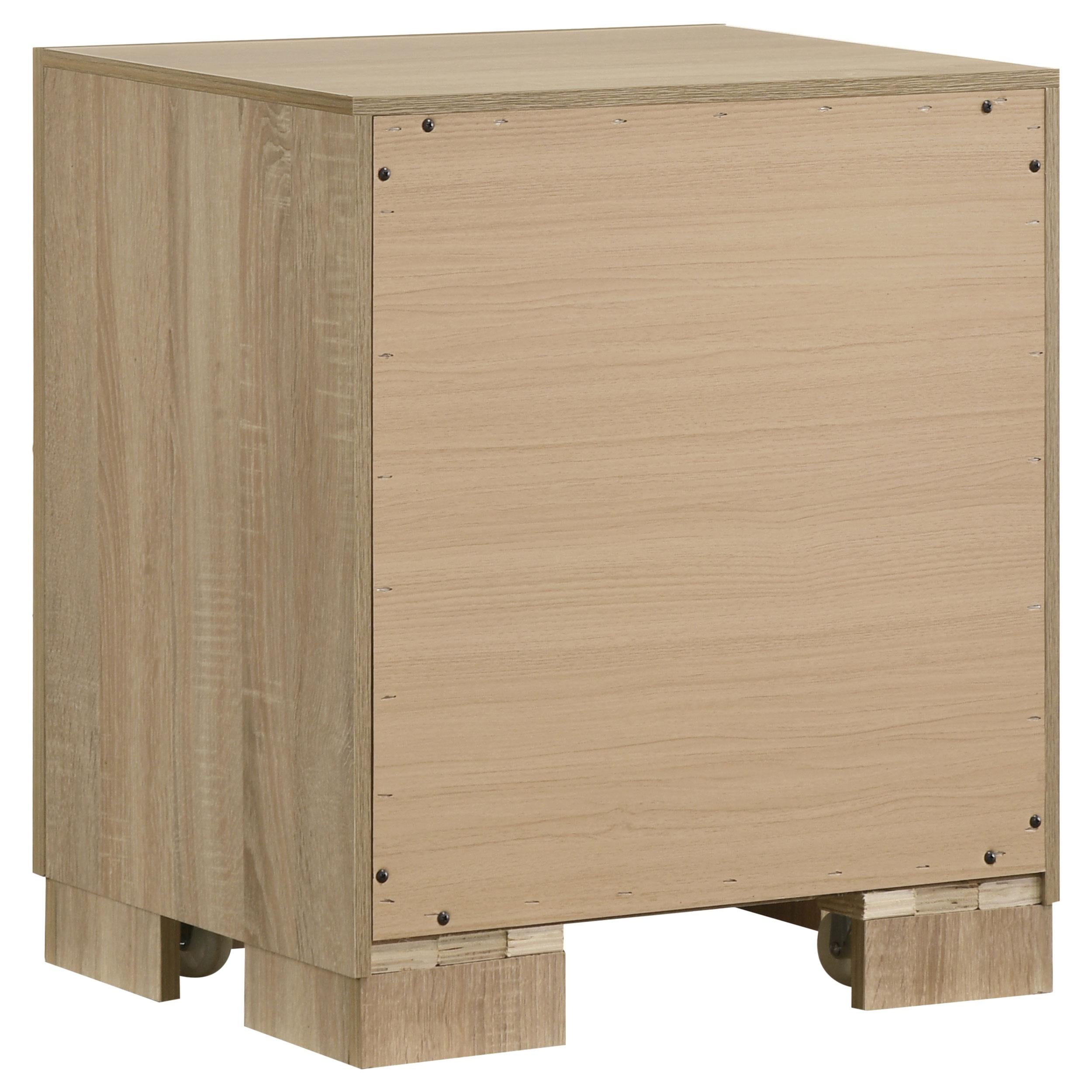  Coaster Furniture Arielle 223112 2-drawer Bedroom Nightstand with Casters - Light Oak IMAGE 8