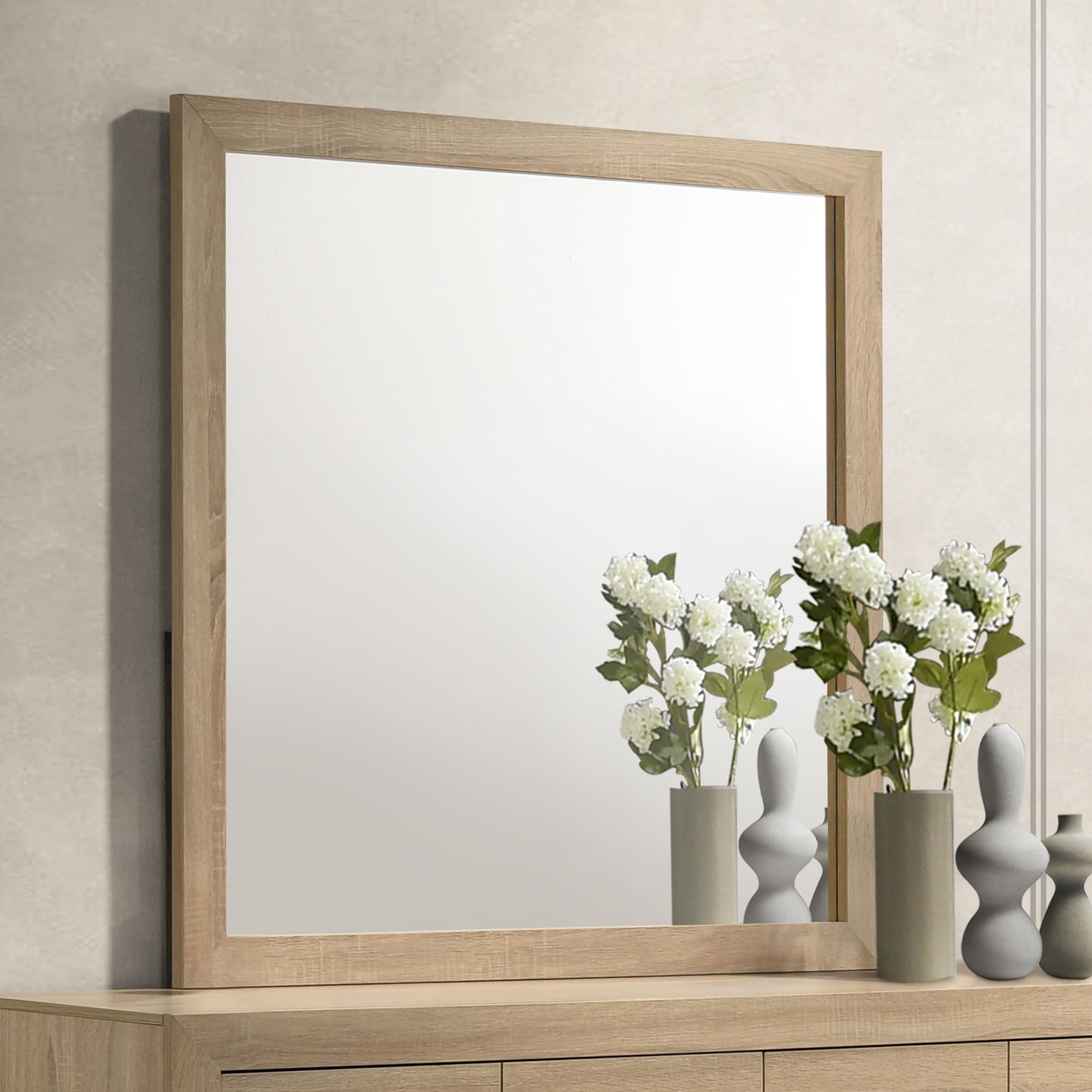  Coaster Furniture Arielle 223114 Dresser Mirror - Light Oak IMAGE 4