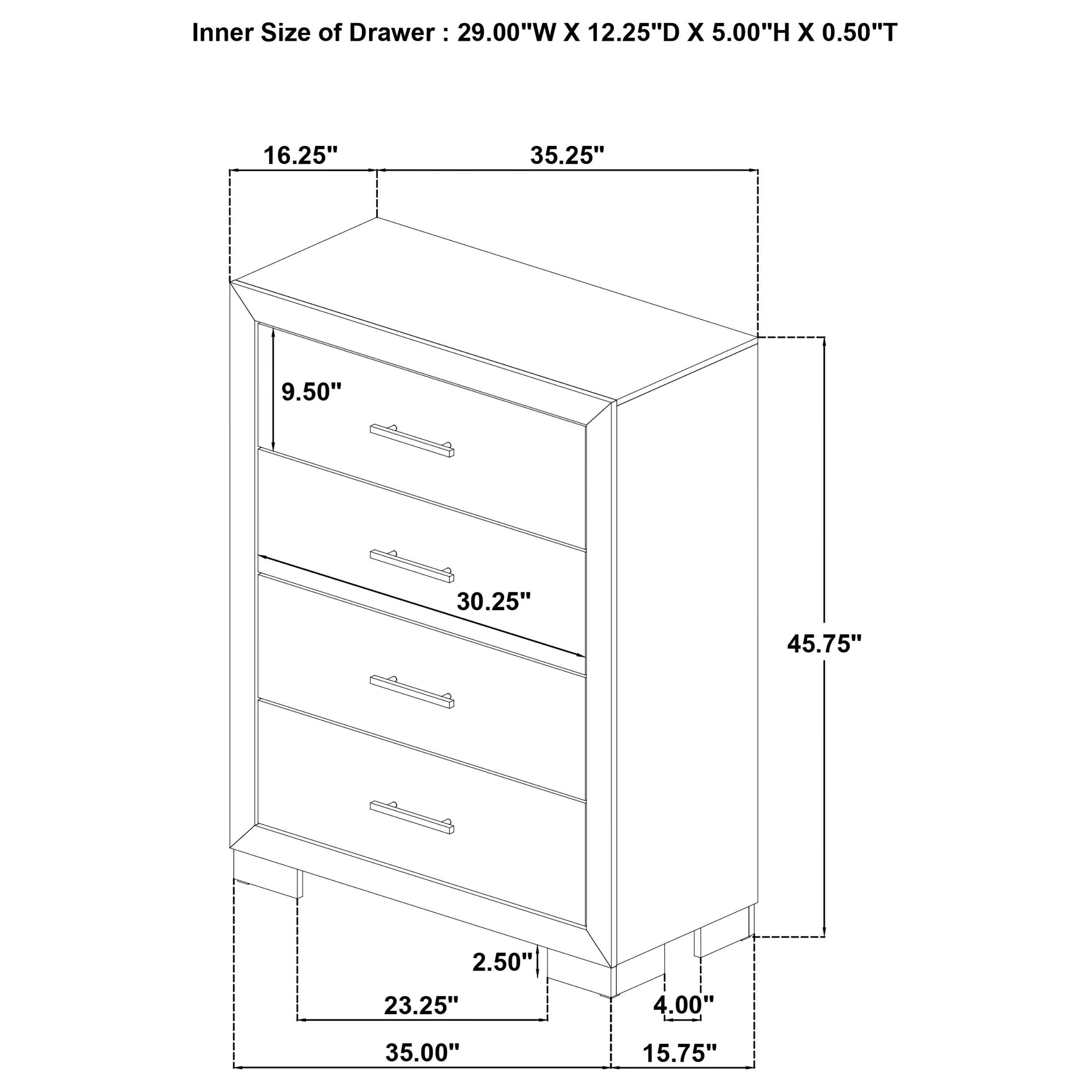  Coaster Furniture Arielle 223115 4-drawer Bedroom Chest - Light Oak IMAGE 9