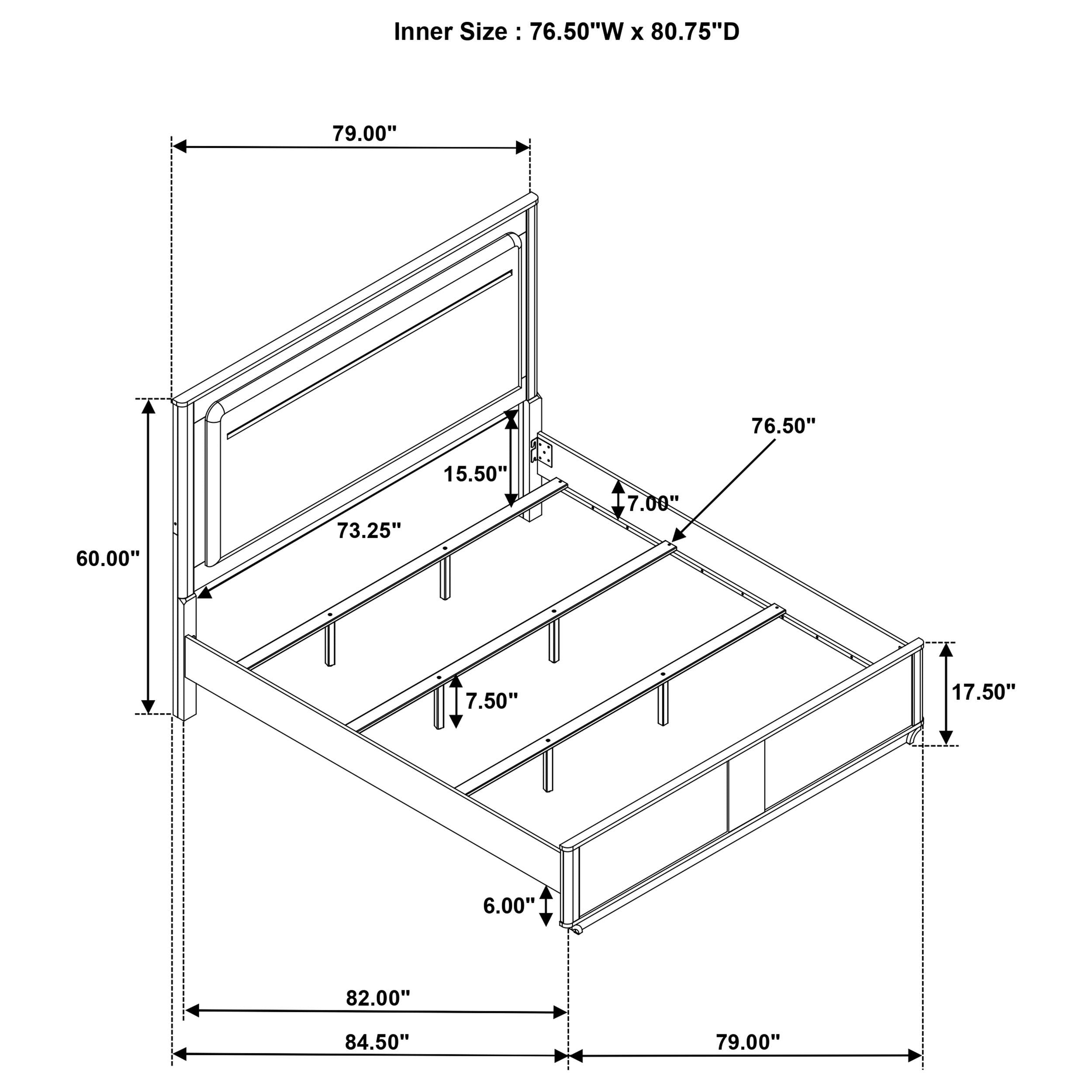  Coaster Furniture Leanne 223131KE Eastern King LED Panel Bed - Off White/Light Oak IMAGE 9