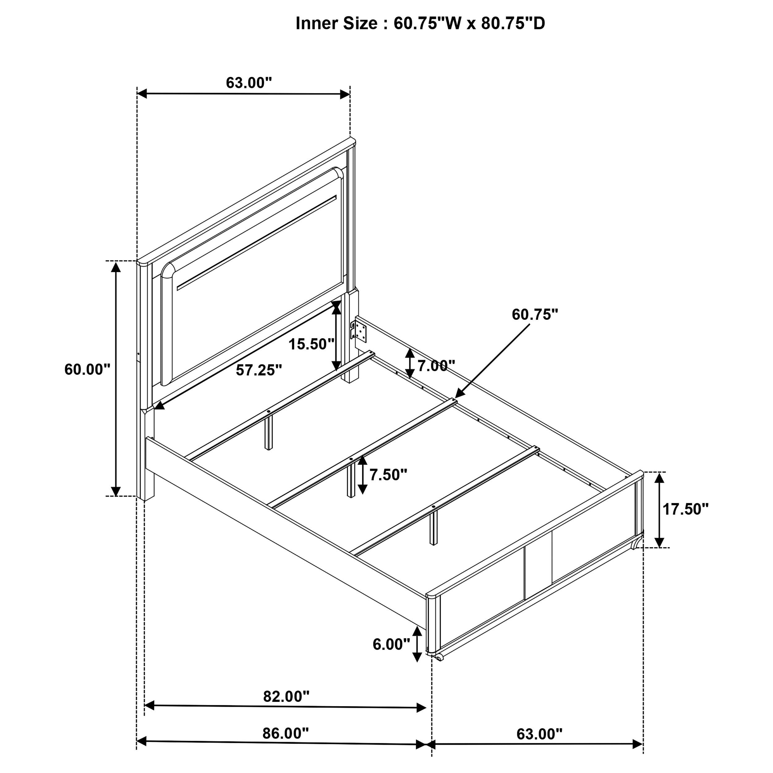  Coaster Furniture Leanne 223131Q Queen LED Panel Bed - Off White/Light Oak IMAGE 9