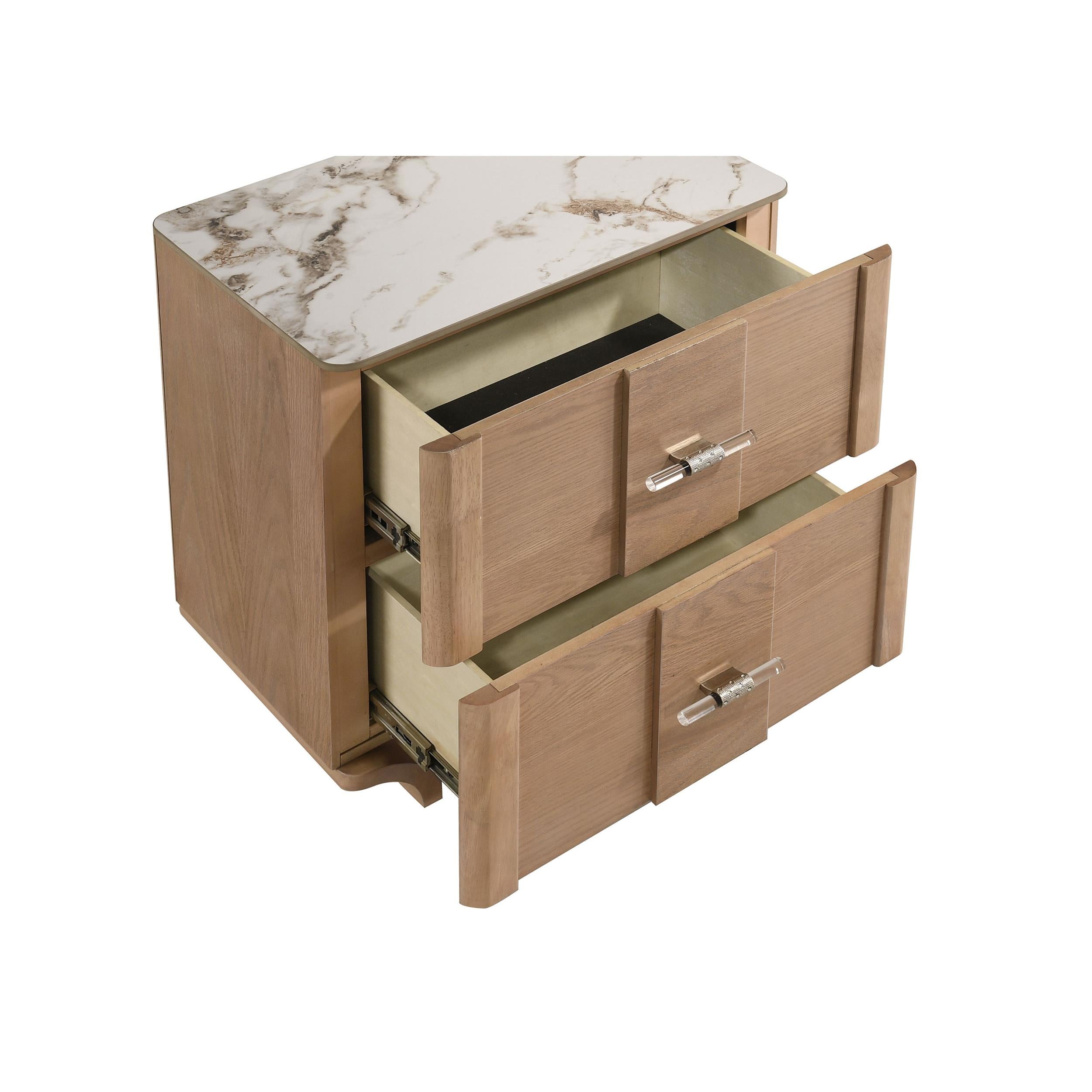  Coaster Furniture Leanne 223132 2-drawer Sinter Stone Top Nightstand - Light Oak IMAGE 11