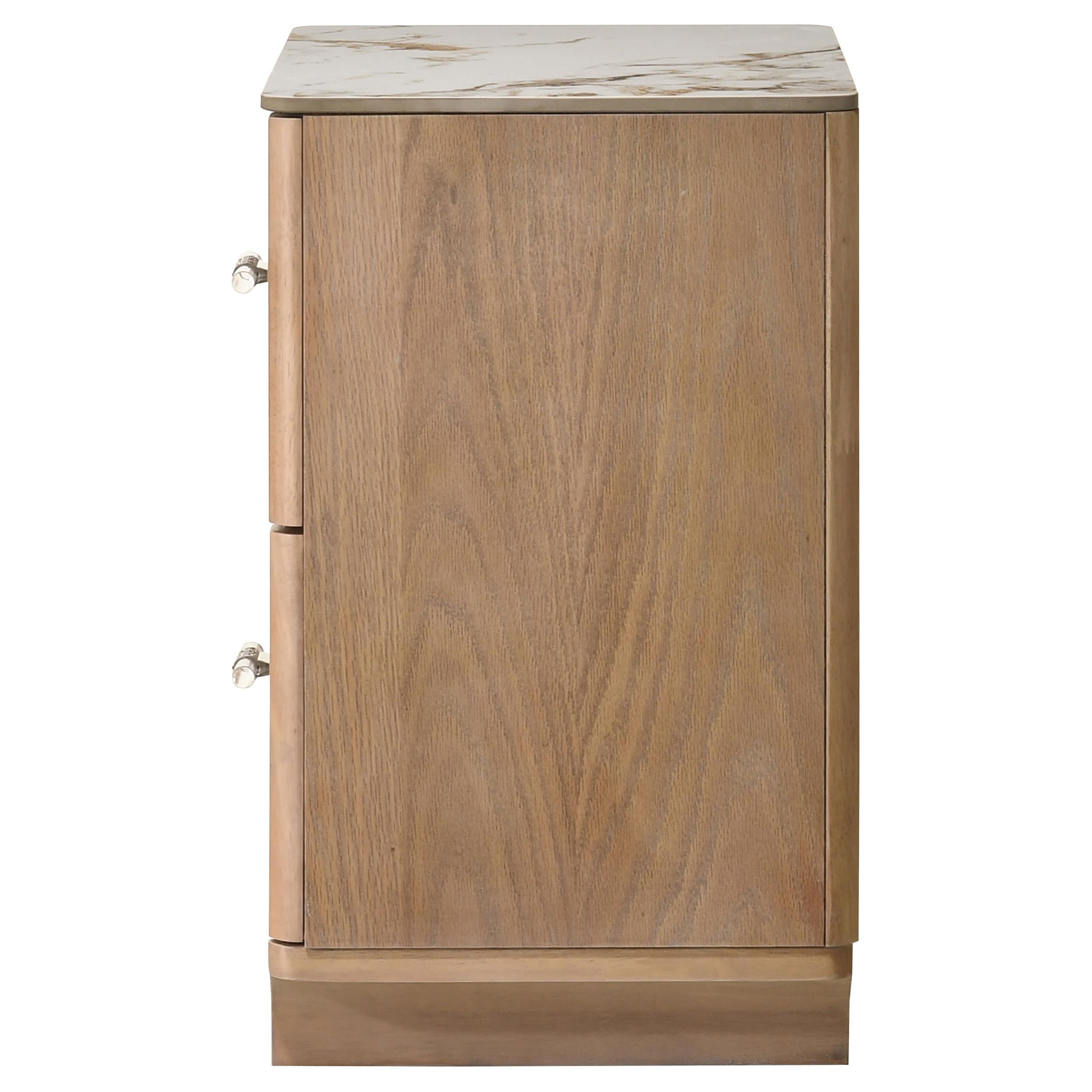  Coaster Furniture Leanne 223132 2-drawer Sinter Stone Top Nightstand - Light Oak IMAGE 12