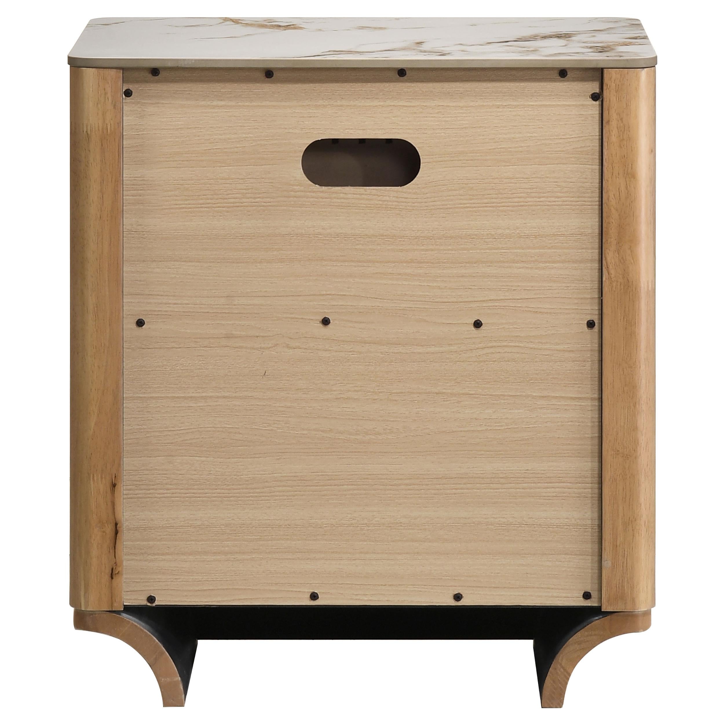  Coaster Furniture Leanne 223132 2-drawer Sinter Stone Top Nightstand - Light Oak IMAGE 5