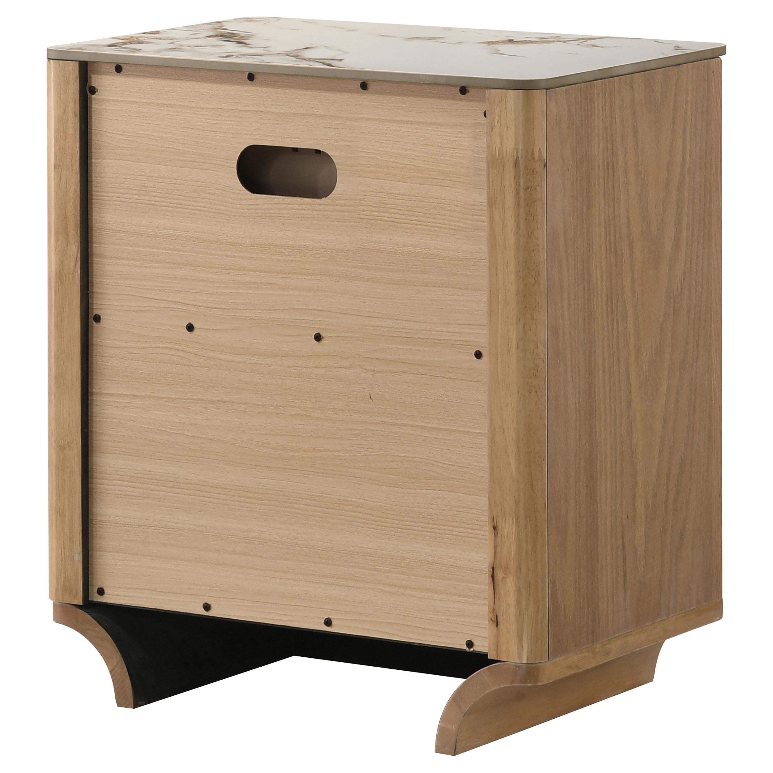  Coaster Furniture Leanne 223132 2-drawer Sinter Stone Top Nightstand - Light Oak IMAGE 6